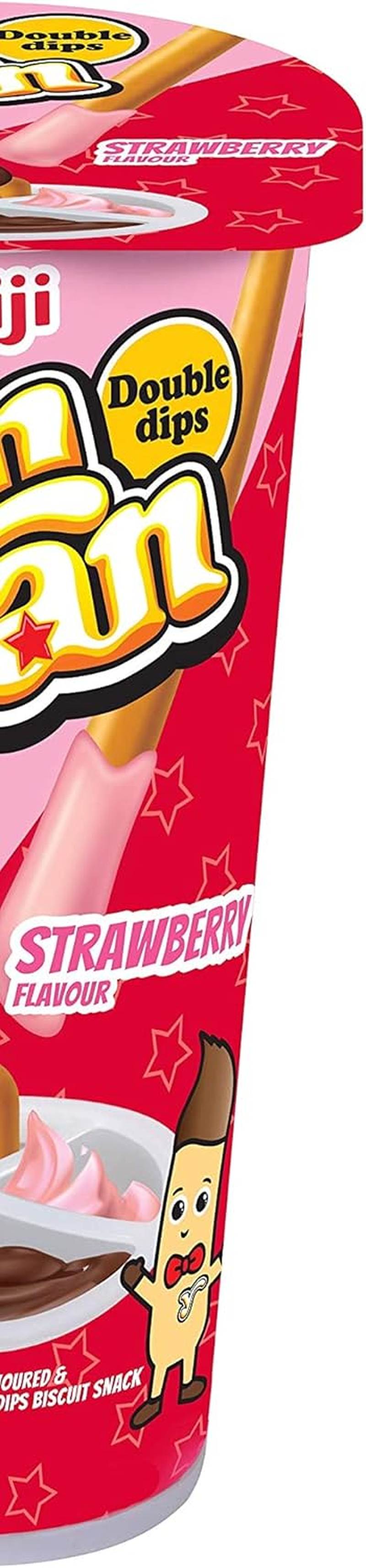 Meiji Yan Yan Double Cream Chocolate & Strawberry Biscuit Stick 44 G (Pack of 3) image number 2