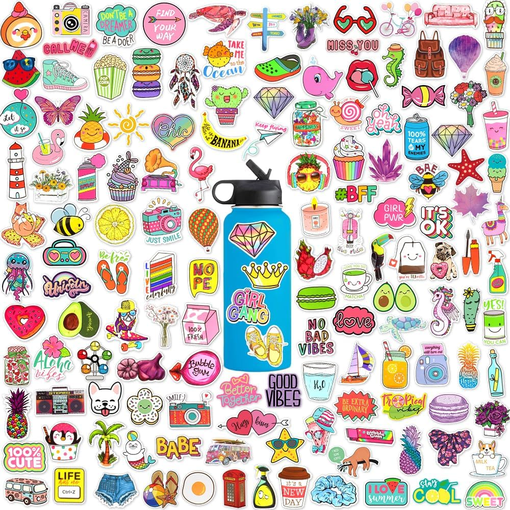 Cute VSCO Stickers Set 250 Pieces for Girls Kids Waterproof Deal for Hydroflasks Laptops Scrapbooking image number 3