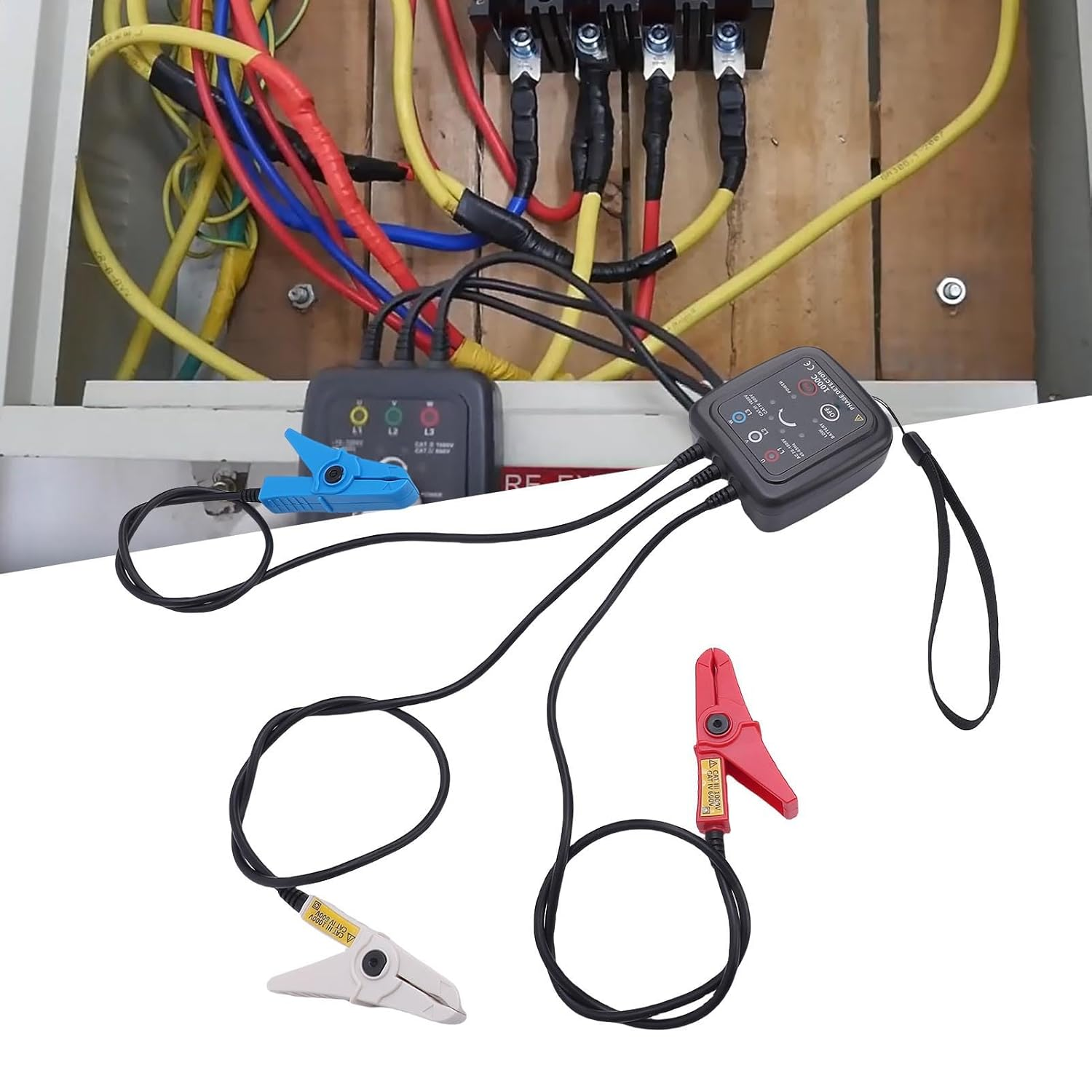 Pyhodi Noncontact Phase Sequence Tester, AC 70V- Manufacturer Direct Phase Rotation Meter, 5.4Kvrms Insulation Strength Non Touch Phaseing Rotation Meter