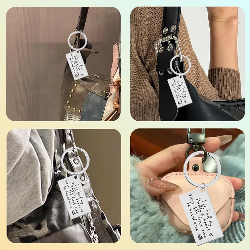 First Father Day Gifts for New Dad Daddy to Be Gifts for 1St Time Dad Father Pregnancy Announcement Presents for Dada Daddy Birthday Gift Keychain for Son Husband Fathers Day Presents for Son in Law image number 1