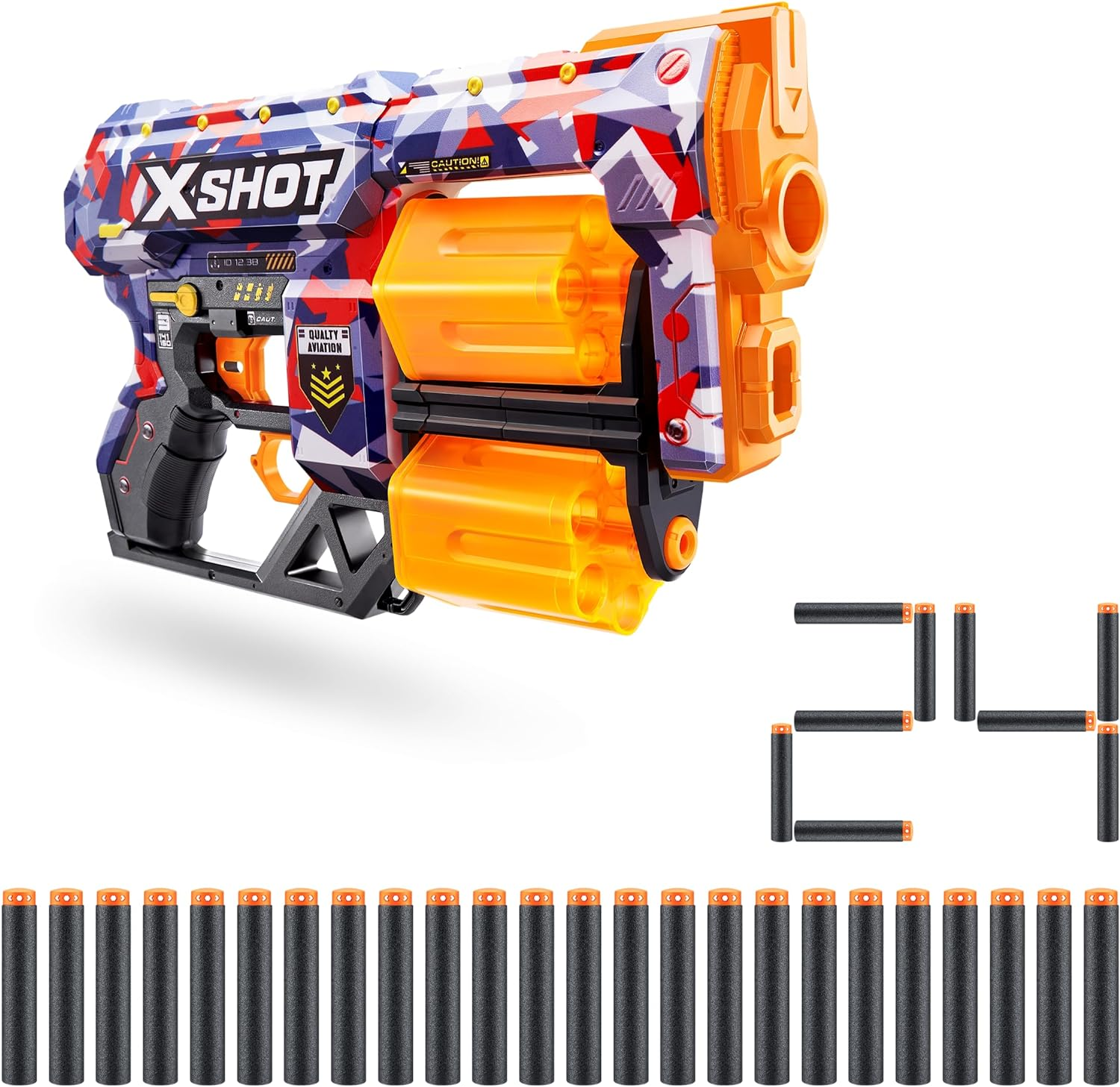 X-Shot Skins Dread Blaster with 24 Darts - Malice Skin by ZURU, Double Rotating Barrels, Air Pocket Dart Technology, Toy Foam Blaster for Kids, Teens and Adults image number 2