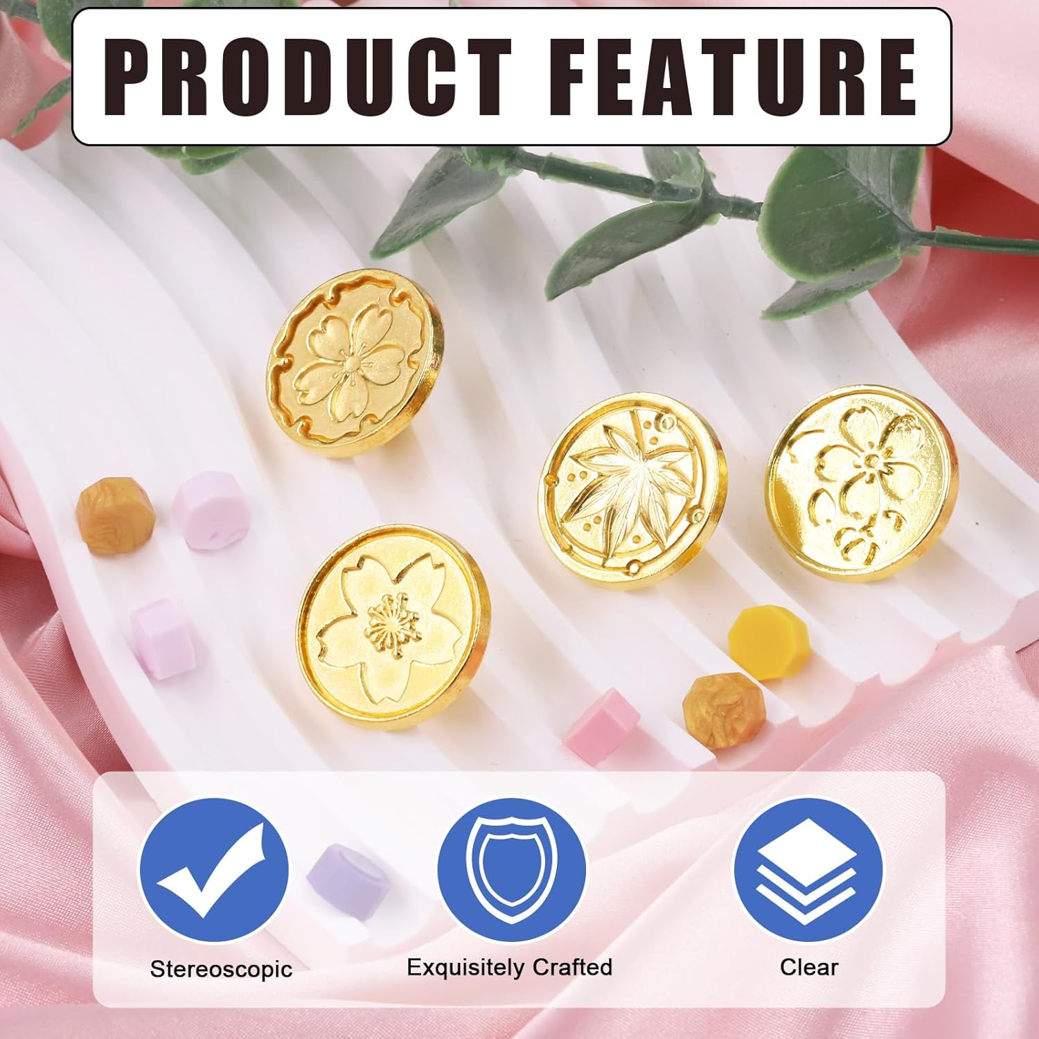 Glarks 24Pcs Wax Sealing Stamp Set, Assorted Removable Sealing Wax Stamp Heads for Wedding Invitations, Cards Envelopes, Snail Mails, Wine Packages, Wrapping