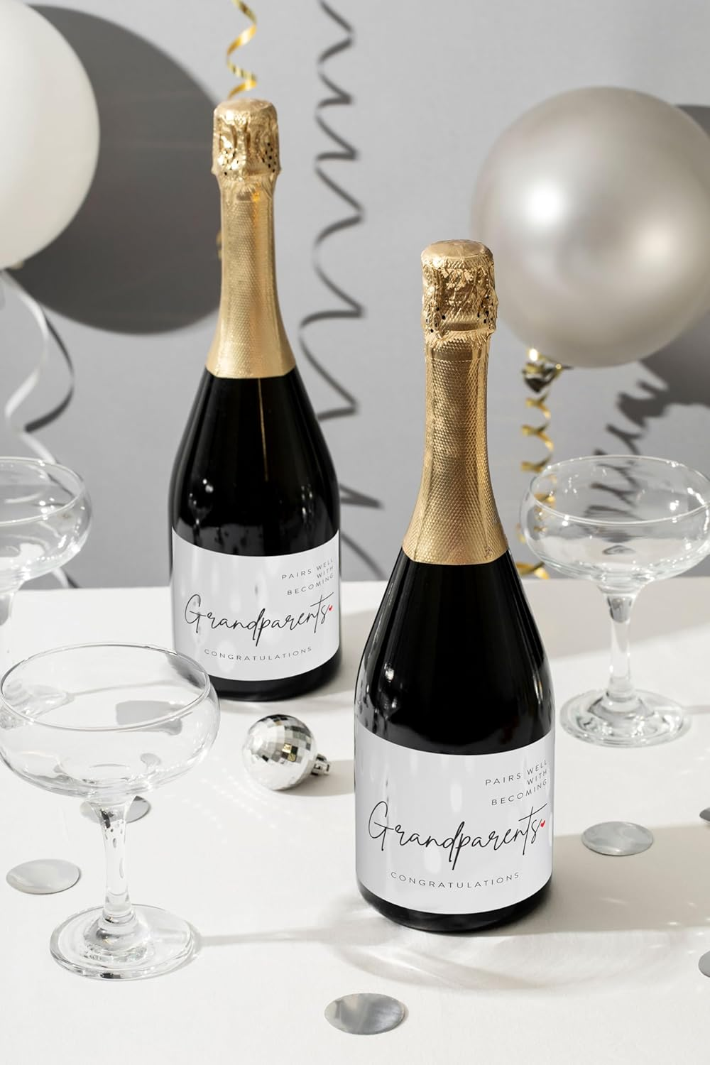 OZ DECO Pregnancy Announcement Wine Labels for New Grandparents - Waterproof, Easy Apply - 2-Pack, Made in Australia (L) image number 4