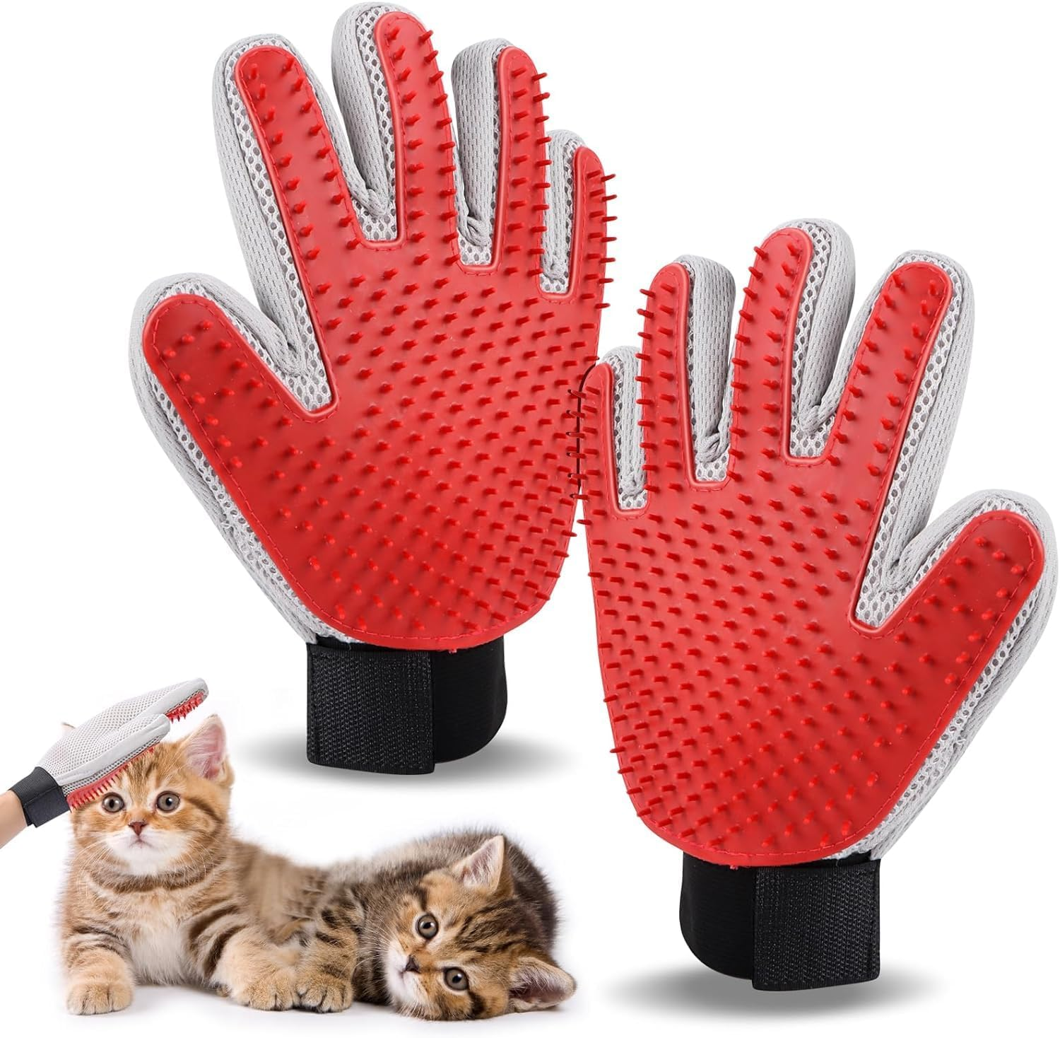 1 Pair Cat Gloves, Cat Gloves, Grooming, Double-Sided Cat Brush Glove, Fur Glove for Cats, Pet Glove for Short and Long Hair