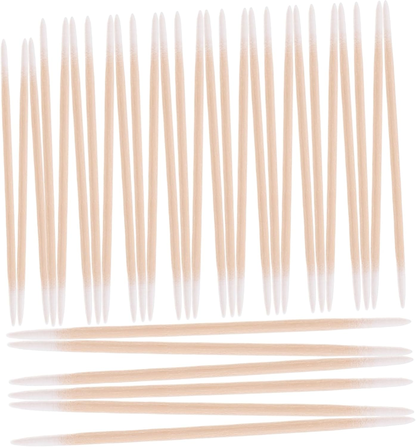 2Pcs Double-Ended Cotton Swabs for Makeup Skincare Precision Cleaning Soft Wooden Handle 100 Pieces per Bag image number 3