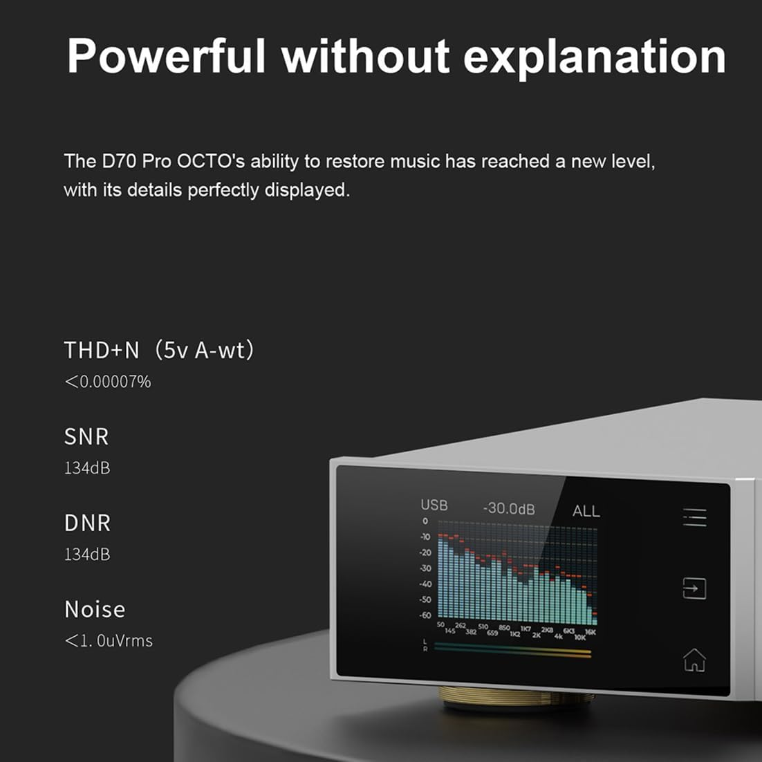 Topping D70 Pro OCTO Hi-Res DAC: 8X CS43198 Flagship Chips, Bluetooth5.1 Wireless Audio DAC, Usb/Aes/Bt/Opt/Coax Input XLR/RCA Output, Home Audio DA Converters, Preamp DAC with Color Display (Silver) - Black image number 2