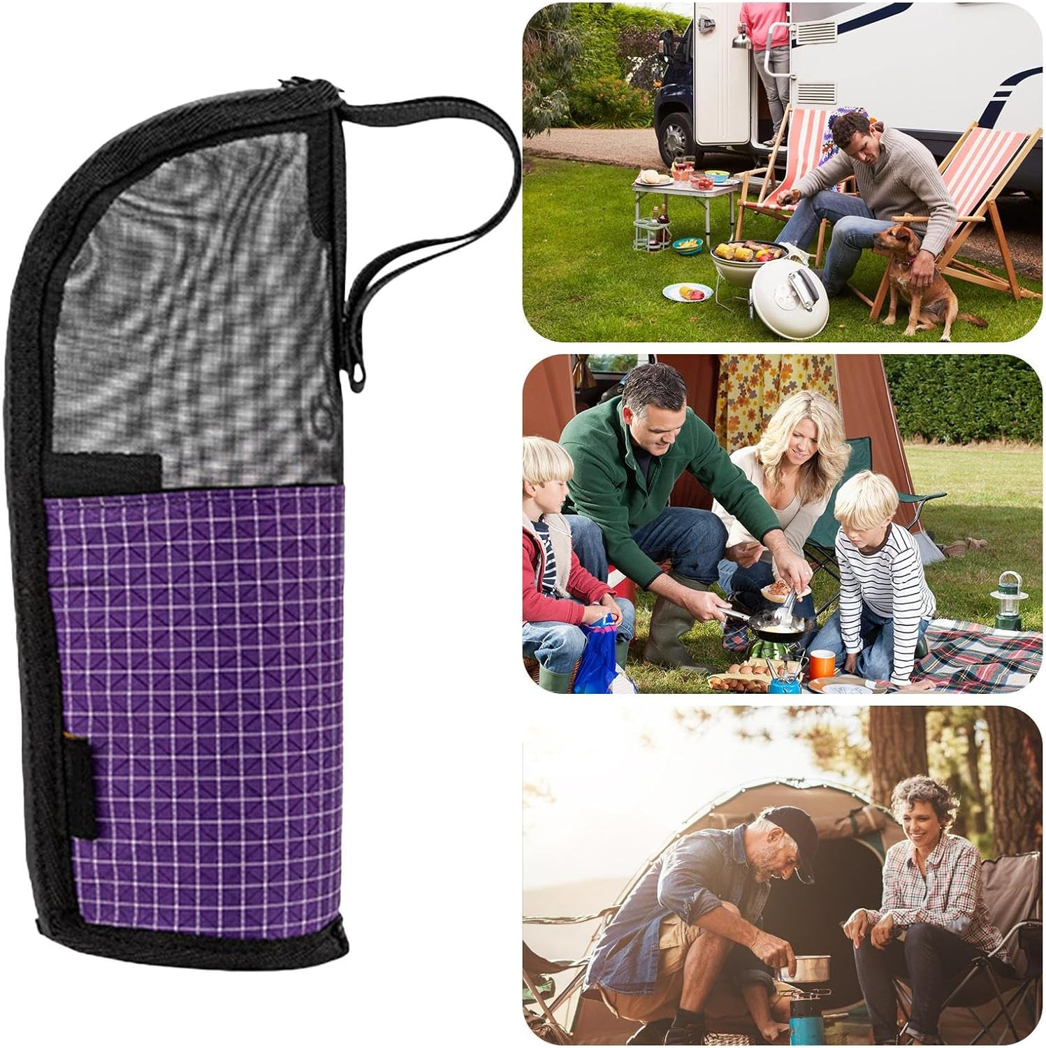 Cutlery Pouch for Camping - Cutlery Storage Bag | Thick Compact Utensil Gadgets Pocket for Fork Chopsticks Picnic Camping Outdoor Hiking BBQ image number 5