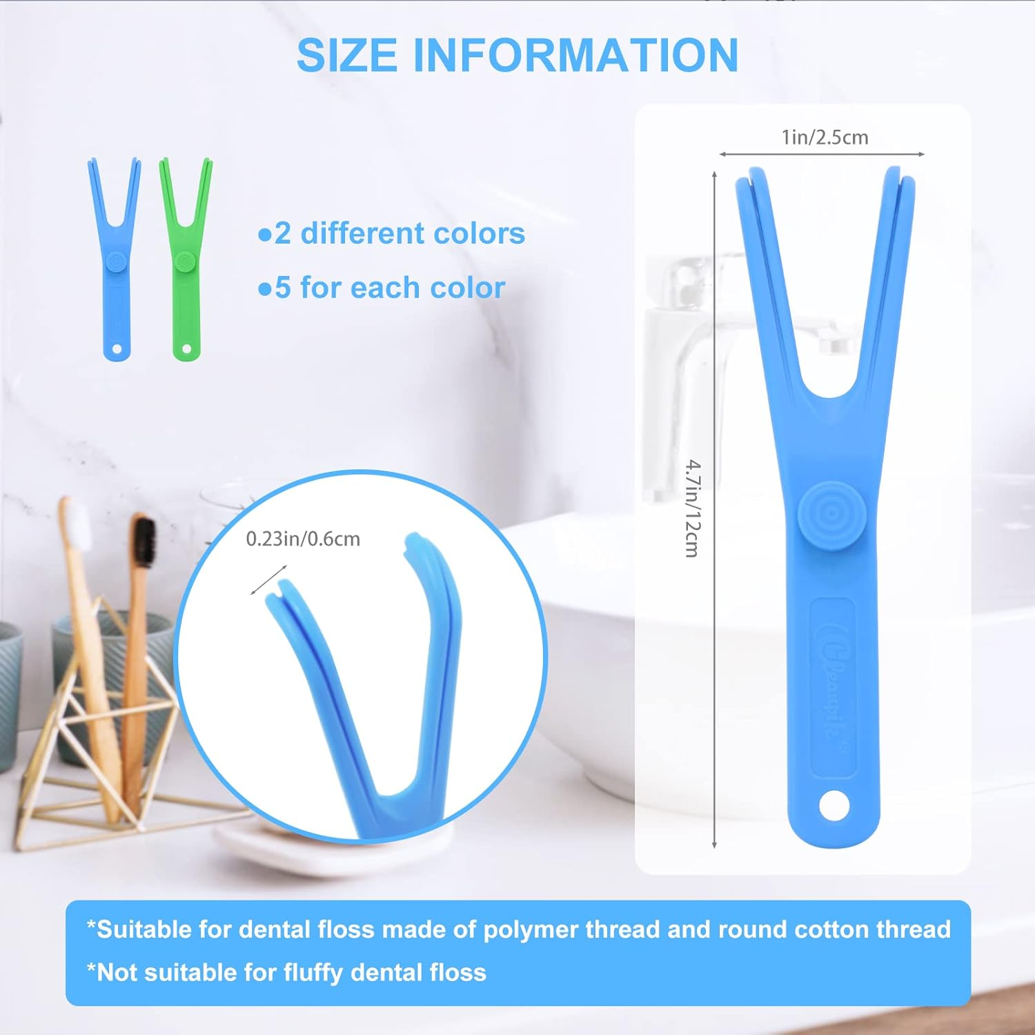 10 Pcs Reusable Flosser Holder, Dental Floss Holder, Floss Handle Durable Adults and Kids Dental Tools&hellip;