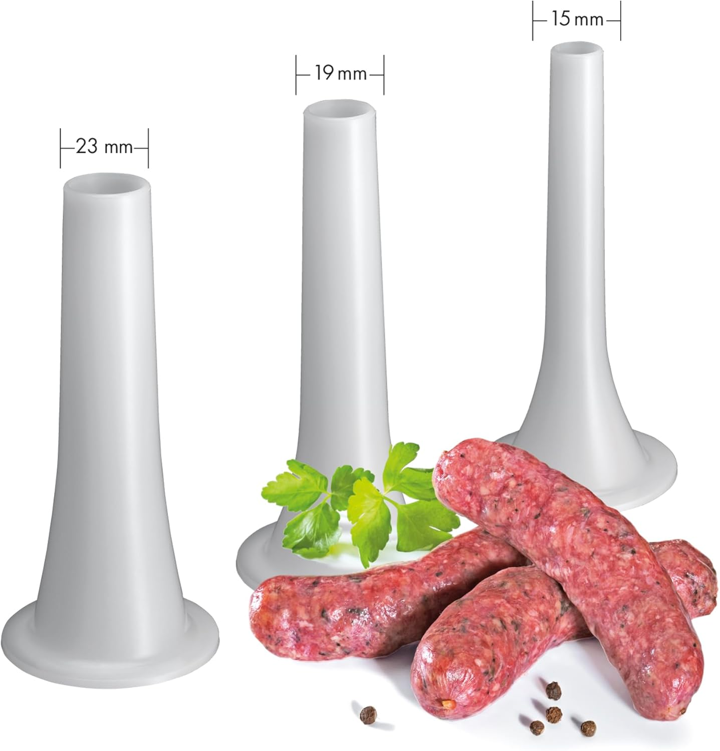 K&uuml;chenprofi Solido Stainless Steel Mincer 2.0 Manual Including 3 Perforated Discs, Biscuit Attachment and 3 Sausage Filling Attachments, with Extra Large Table Clamp 12 X 10 X 40 Cm image number 2