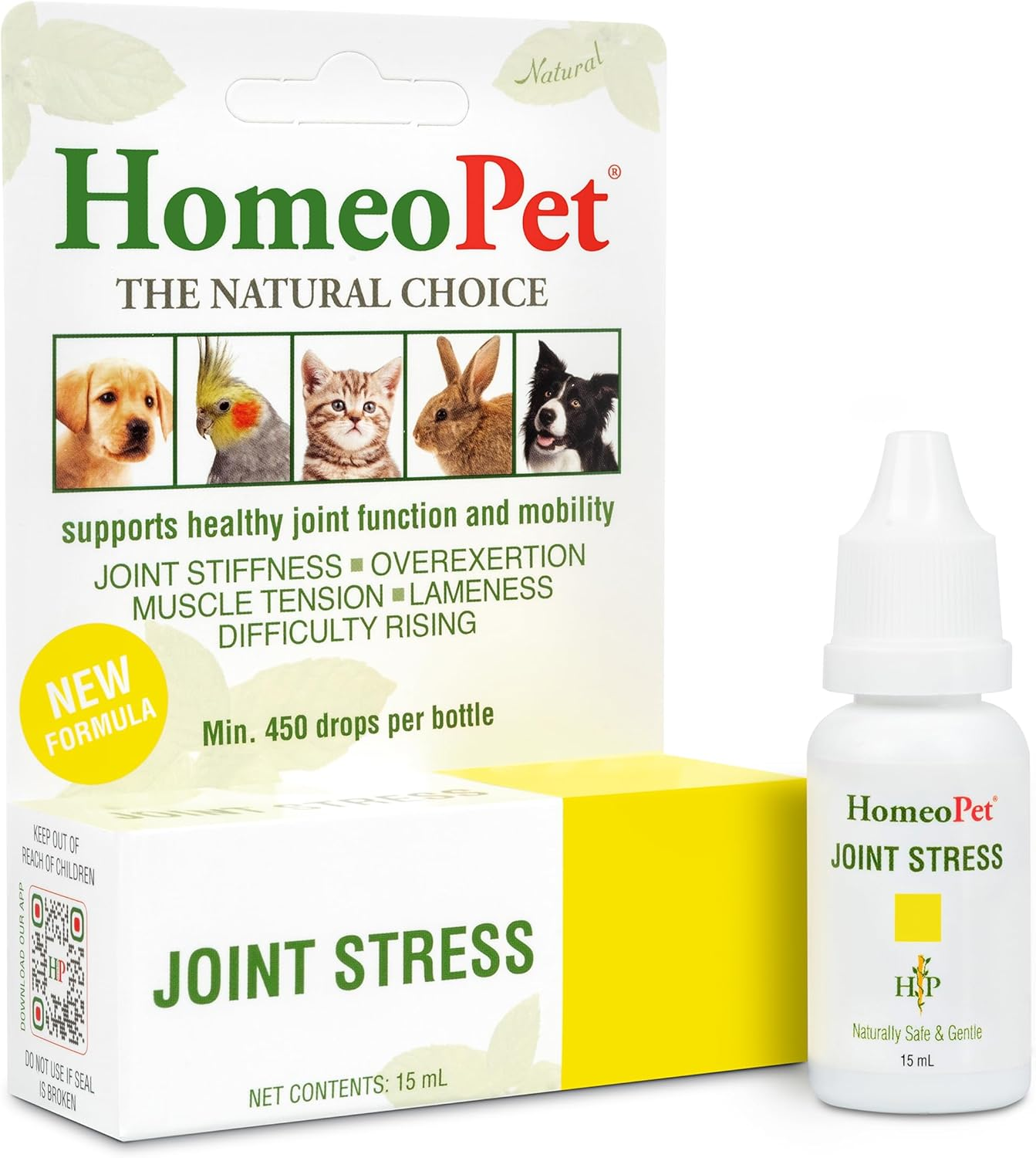 Homeopet Joint Stress, Joint Support for Dogs and Cats, Liquid Pet Meds to Support Healthy Joint Movement, 15 Milliliters
