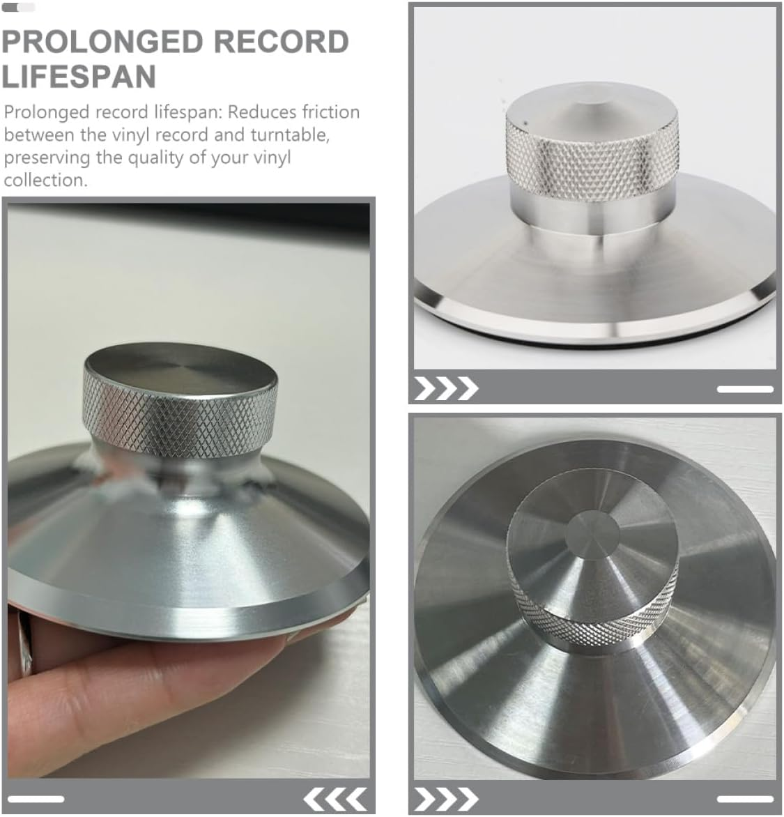 UTHCLO Aluminum Record Weight Stabilizer Low Profile Turntable Disc Clamp for Vinyl Records Advanced Vibration Reduction Sleek Design for Hifi Players and Home Audio Systems image number 3