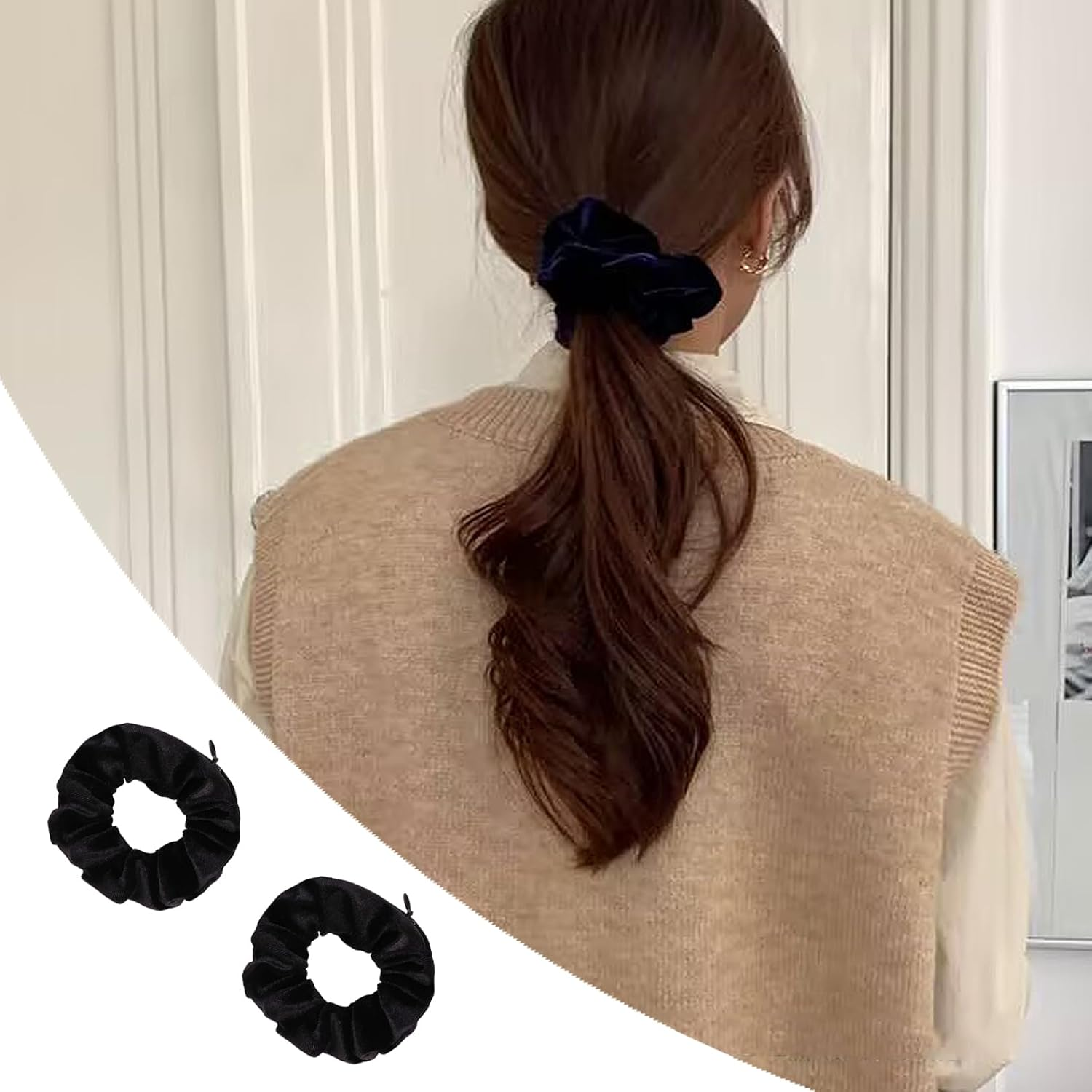 Pack of 4 Hair Bobbles, Hair Scrunchies with Zip, Money Hiding, Travel Gadgets for Women, Travel Gadgets Can Store Valuables, Holiday, Hiding Money Scrunchies, Secret Compartment image number 3