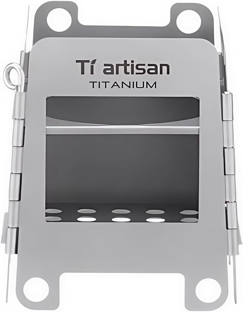 Ti Artisan Titanium Wood Stove Foldable Portable Alcohol Camping Backpacking Stove for Outdoor Camping Picnic BBQ (WS006ST) image number 2