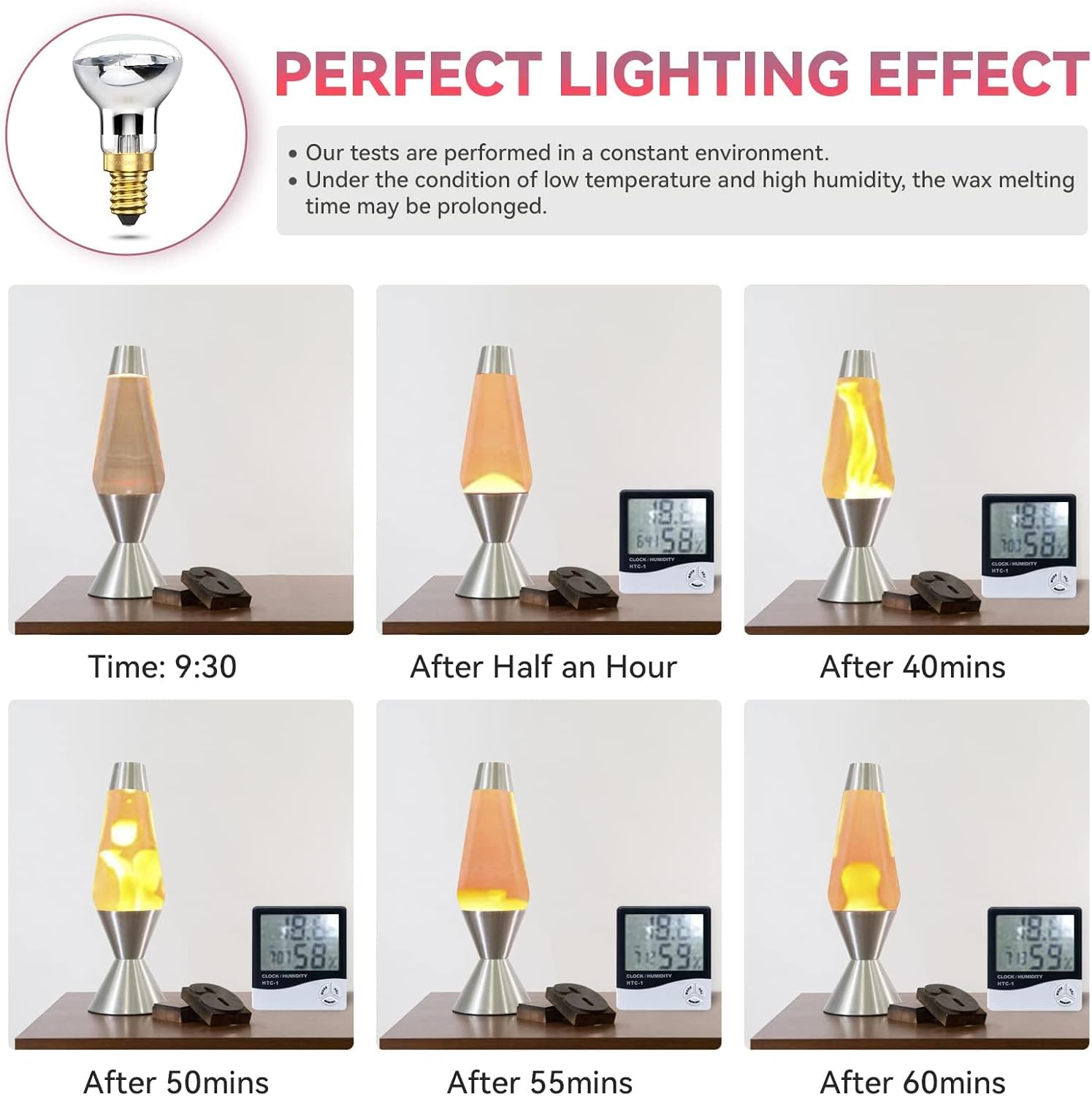 Bonlux R39 E14 Reflector Bulbs Spot Lights Lava Lamp 25W Super Bright Small Edison Screw Base SES Energy Saving Light Bulbs Warm White 2400-2600K 360 Degree Wide Beam Angle 240V Dimmable (4-Pack) image number 3