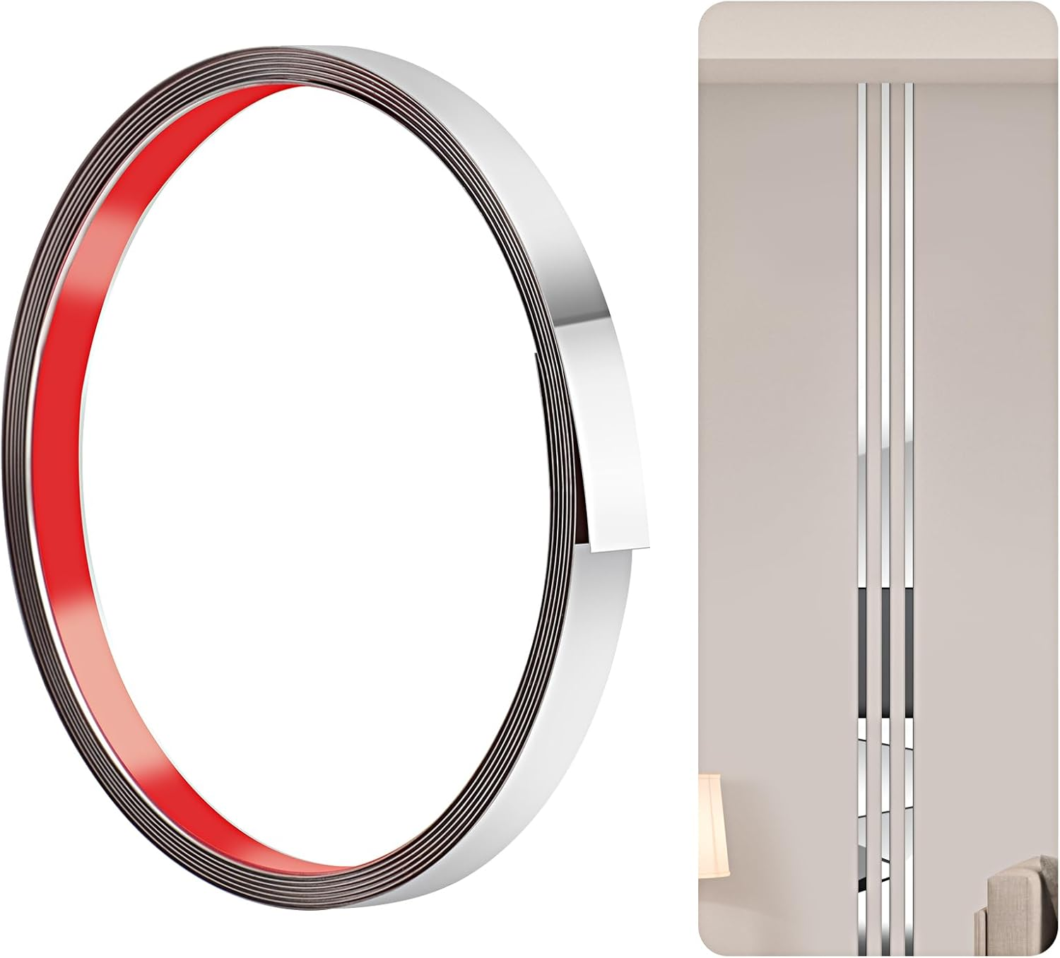 300Cm-2Cm Stainless Steel Mirror Trim, Tile Edging Trim, Edging Strip for Fireplace, Mirror Frame, Wall, Car and Furniture(Gold)