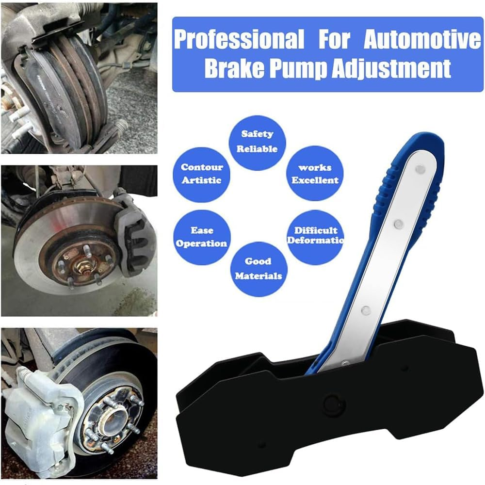 Brake Caliper Compression Tool with 360 Degree Swing Ratchet, Brake Caliper Press Ratchet with 2 PCS Steel Plates, Piston Spreader Automotive Tools (Blue) image number 4