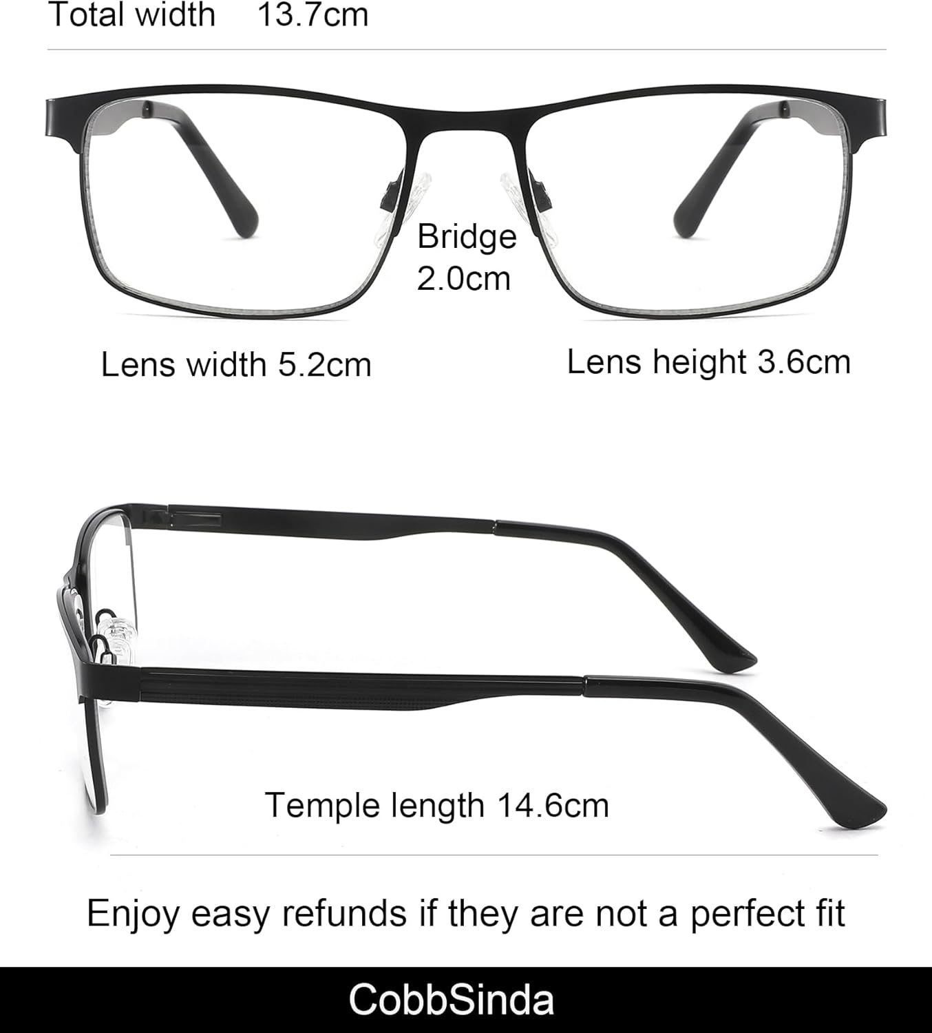 3 Pack Reading Glasses for Men Blue Light Blocking with Spring Hinge,Stylish Metal Full Frame Computer Readers image number 1