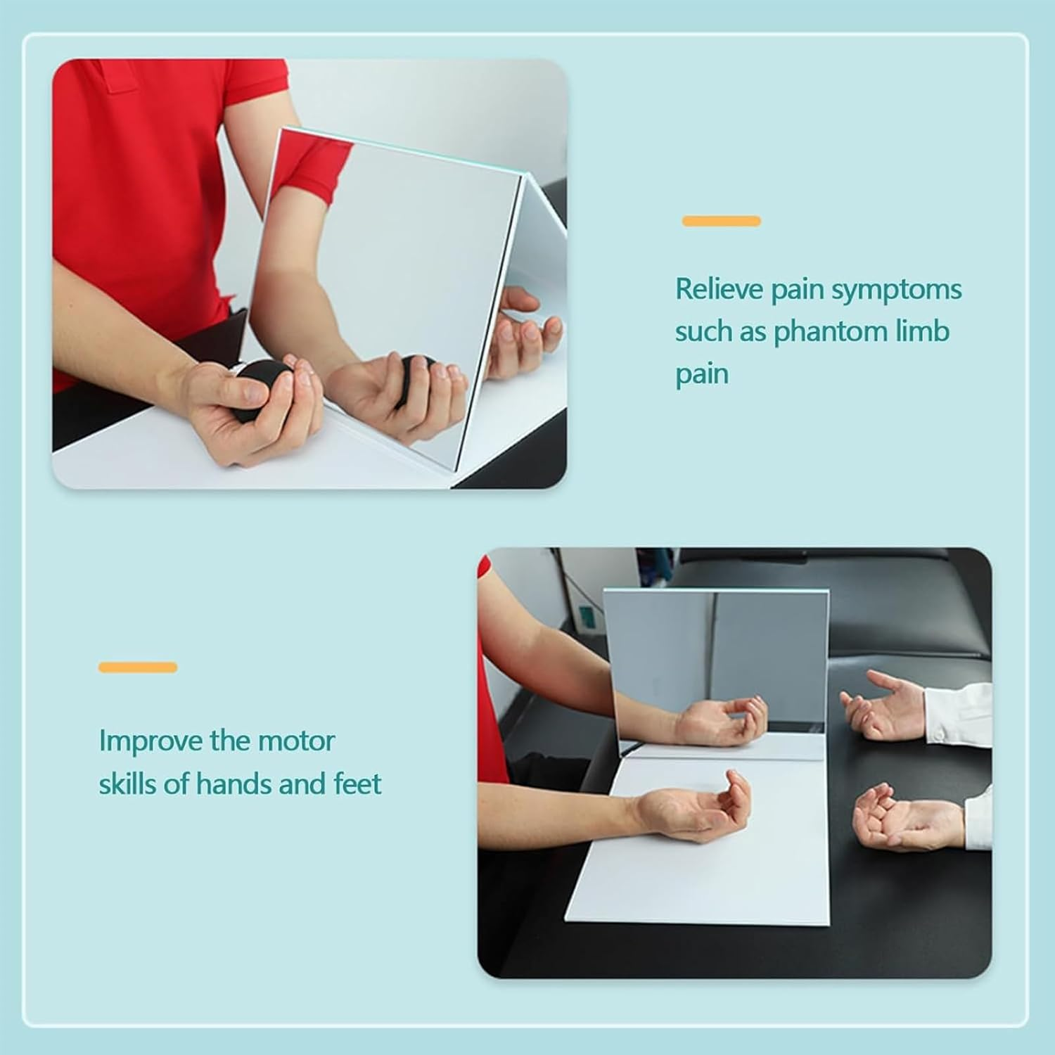 Smart Mirror Therapy Box, Foldable Mirror Therapy Mirror, Mirror Position Adjusts, for Phantom Limb Pain, Stroke Rehabilitation, CRPS, Focal Dystonic Pain Relief, Other Chronic Pain Conditions image number 4