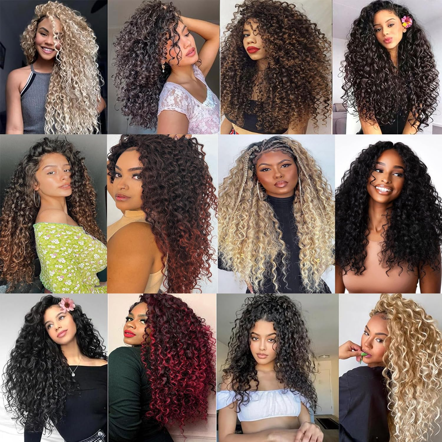 Mscat Gogo Curl Crochet Hair 18 Inch 8 Packs Black Ocean Wave Crochet Hair Pre Looped Deep Twist Goddess Box Braids Short Curly Water Wave Synthetic Braiding Hair for Women Girls Kids (8 Packs, 1B#) image number 7