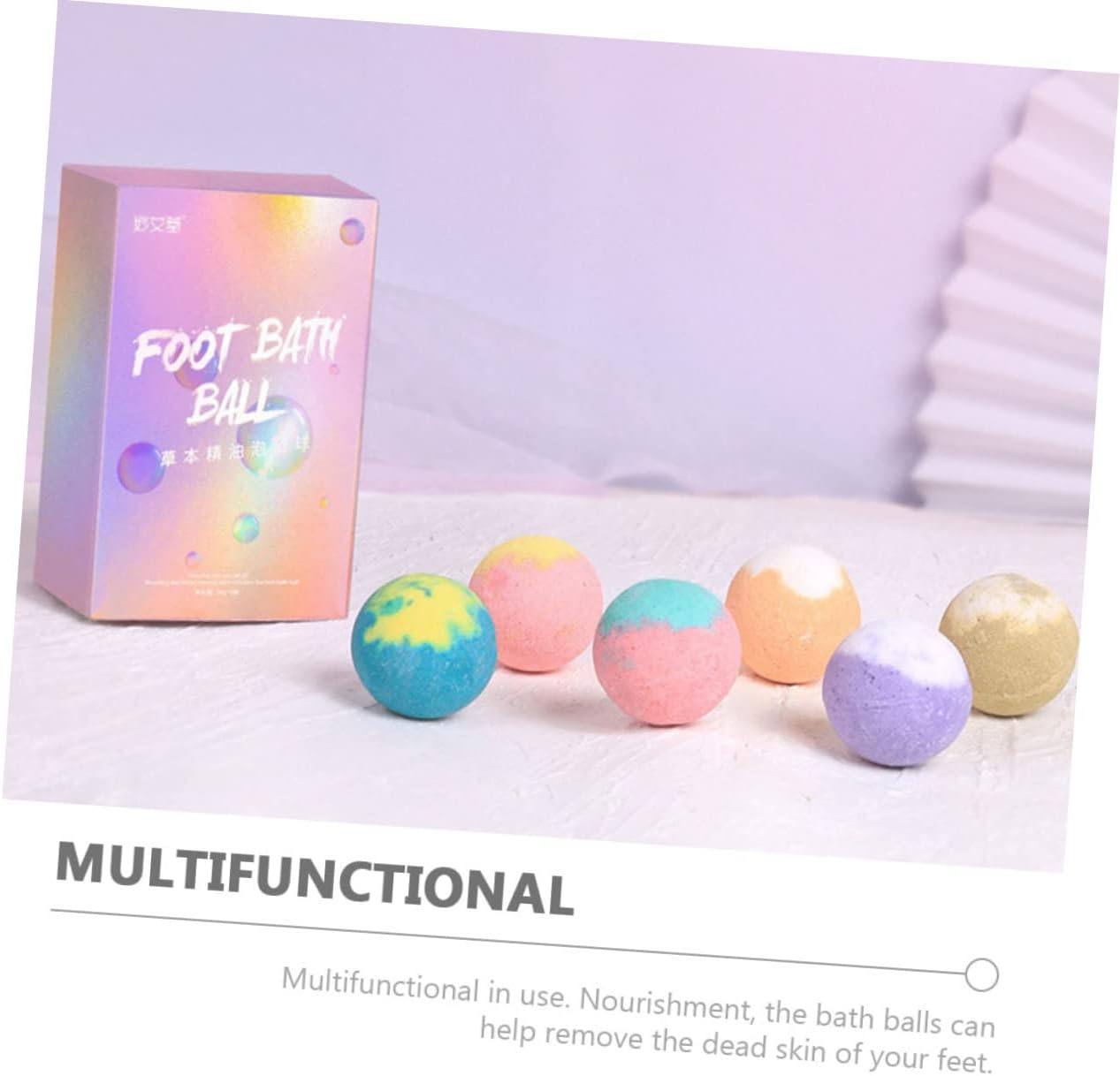 Angoily 6Pcs Bath Salt Ball Foot Bath Pills Wedding Party Favors Bath Color Tablets Essentials Bath Bath Foot Soak Foot Spa Sodium Bicarbonate Bath Salt Balls