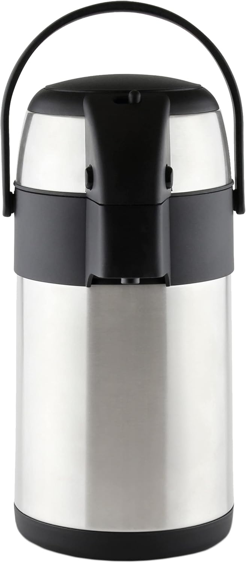 Pioneer Flasks SS50R Stainless Steel Airpot Hot Cold Water Tea Coffee Dispenser Conference Event Flask, Satin Finish, 5 L