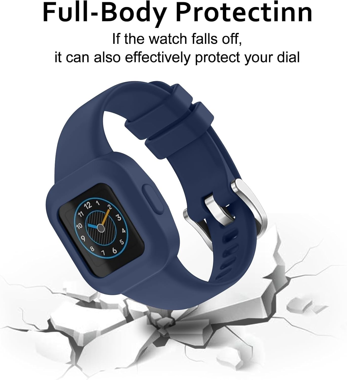 (3 Pack)T Tersely Replacement Band Strap for Garmin Vivofit JR 3/Junior 3, Soft Silicone Metal Clasp Buckle Wrist Strap Watch Band Bracelet for VIVOFIT JR3 Junior3 Kids Fitness Tracker - Black + Drak Green+ Blue Grey image number 6