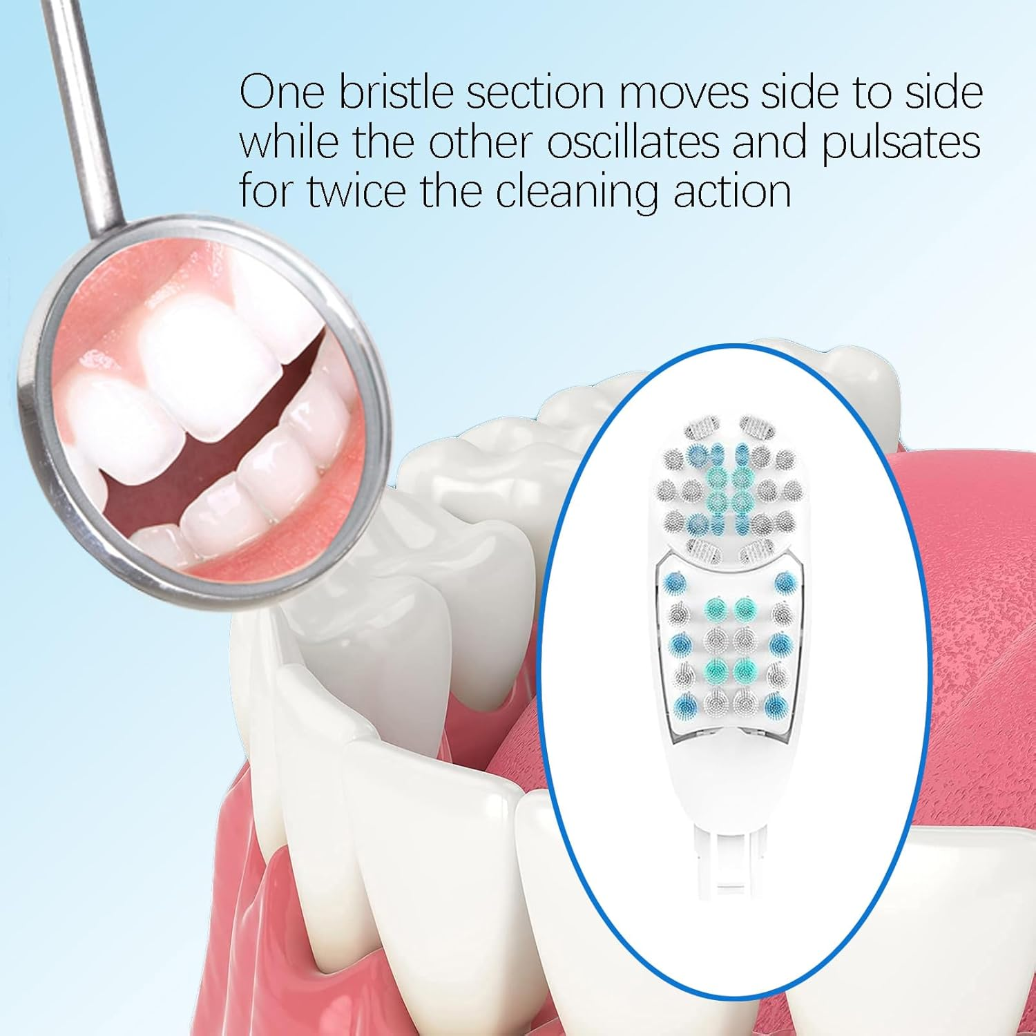 Dual Clean Cross Replacement Toothbrush Heads Compatible with Oral B Complete Action Deep Clean Power Toothbrush 3733 4732 4734, Rotating Brush Heads Set - 8 image number 4