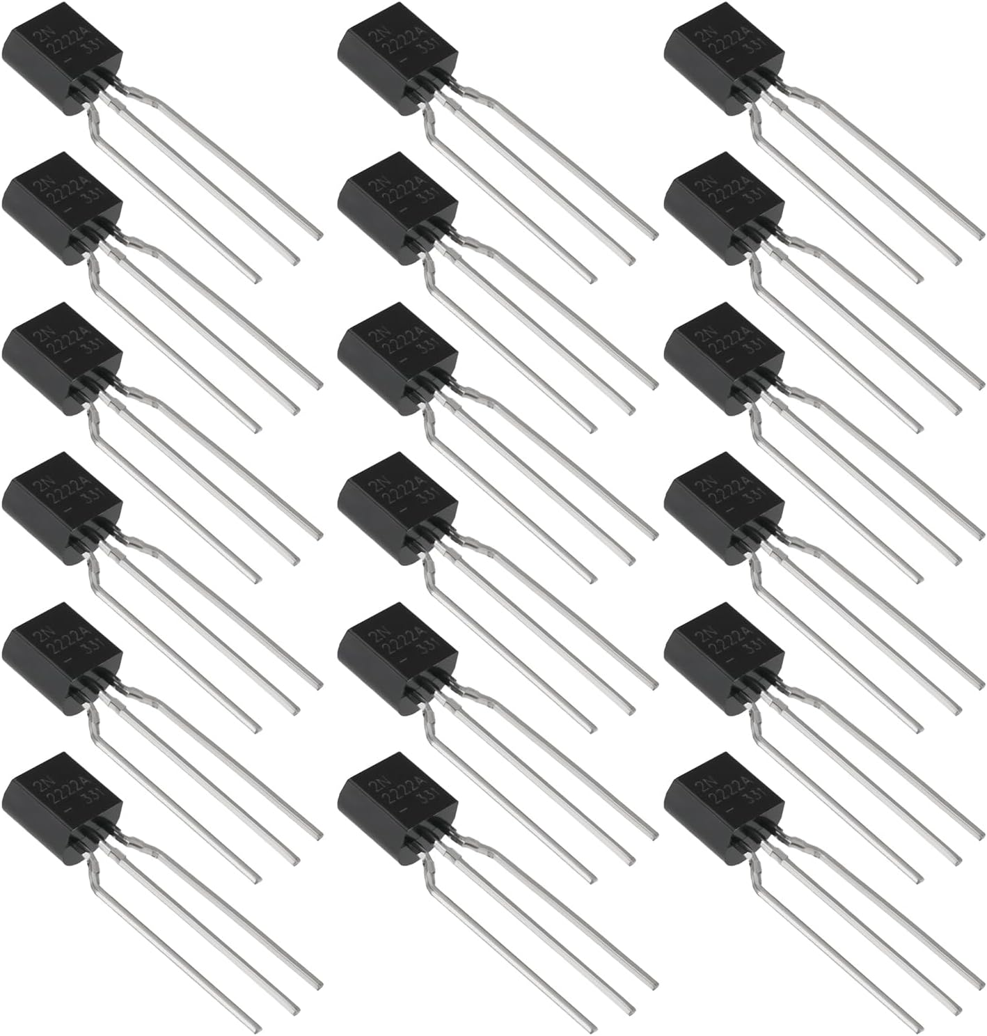 SING F LTD 100Pcs Plastic-Encapsulate Power Transistor NPN 2N2222A 2N2222 40V 0.6A 0.625W TO92 Compatible with Arduinos Compatible with R-Aspberry Pi Black image number 6