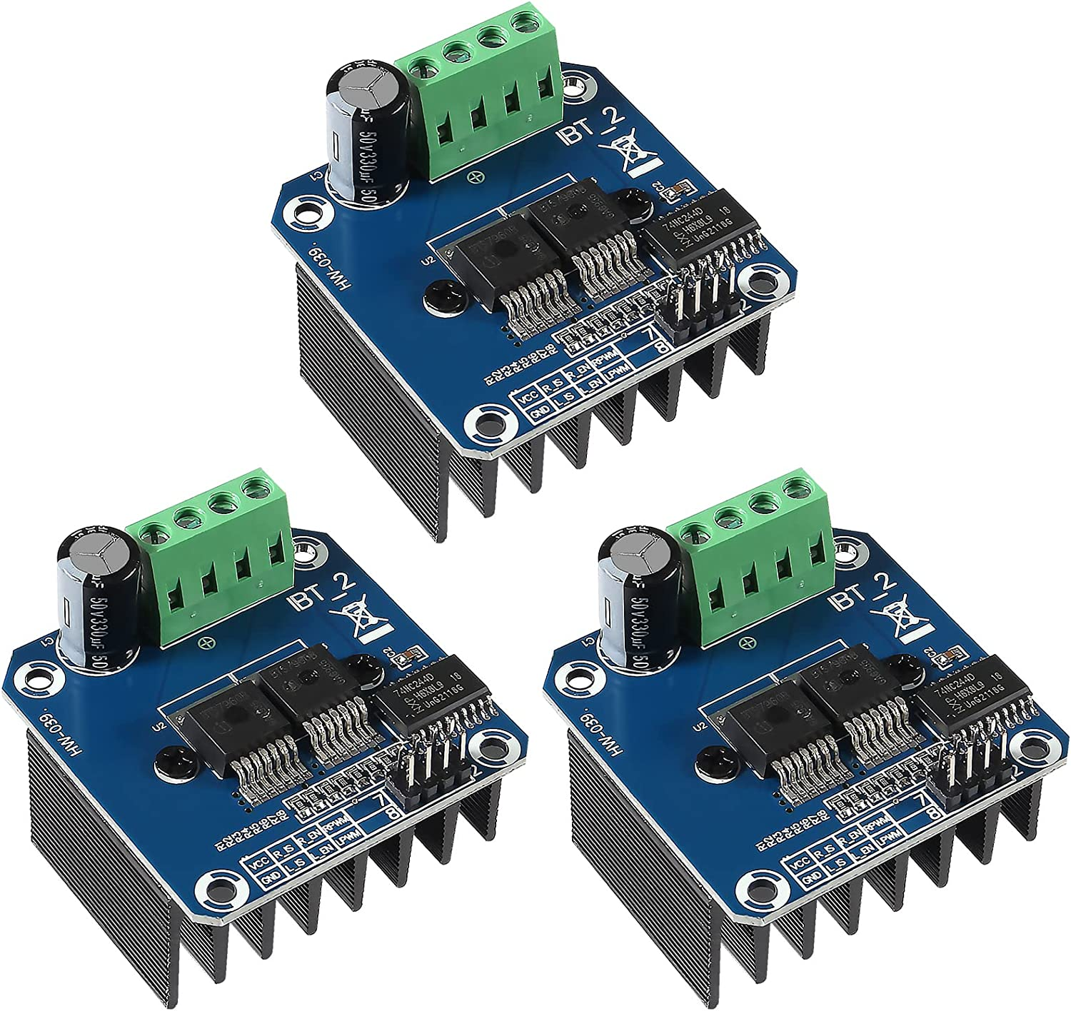 3Pcs BTS7960 43A H-Bridge High Power Motor Driver Module DIY Smart Car Current Diagnostic Current Limit image number 1