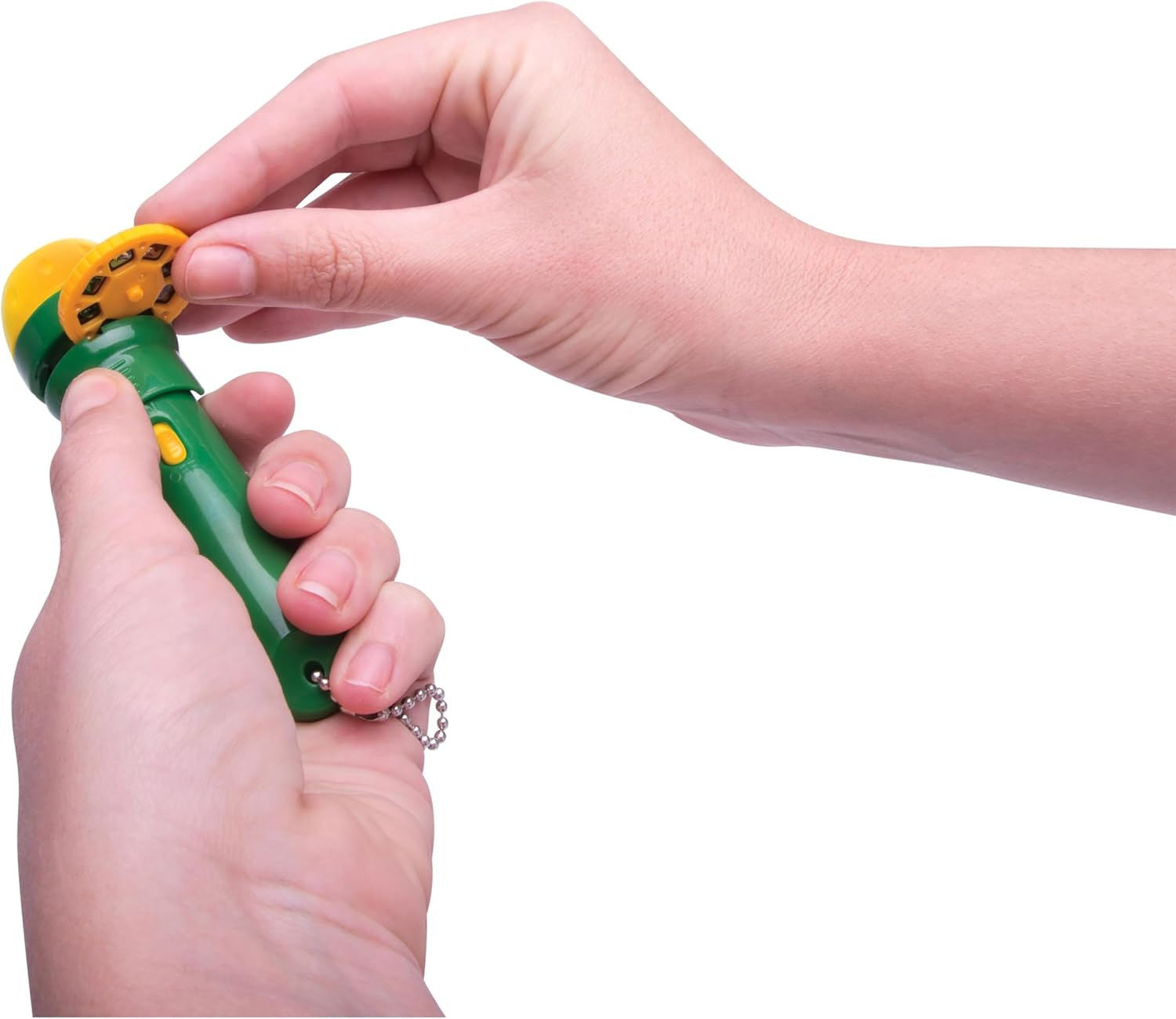 Isgift Torch Projector, Dinosaurs, Green, 3X3X12.5Cm - Projects 24 Dinosaur Images, Includes 3 Discs and Keychain, Portable Night Light and Storytelling Toy, Ages 3 and Up