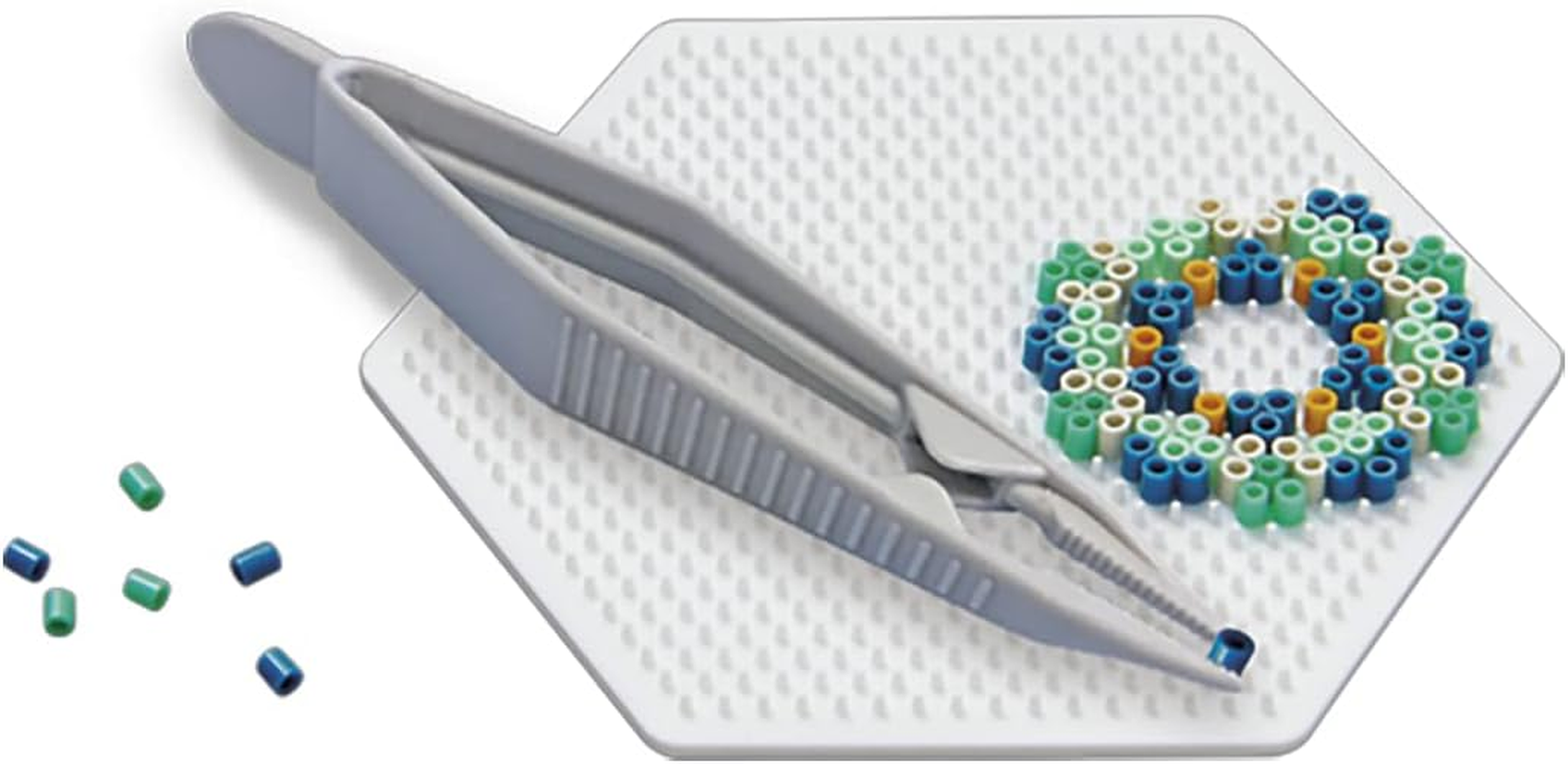 Hama Perlen 4904 3 Pcs Plastic Ironing Beads Tweezers Set Creative Craft Fun for Kids Teens, Grey, Small image number 1