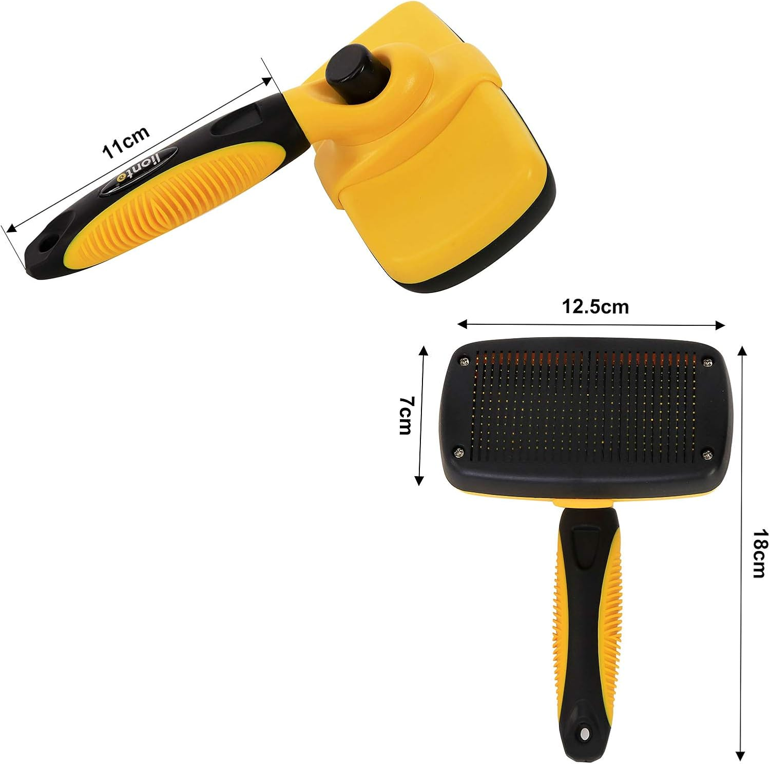 Lionto PB00505 Self-Cleaning Dog Brush Cat Brush Slicker Brush Undercoat Brush Suitable for Medium and Long Hair, 180 G image number 1