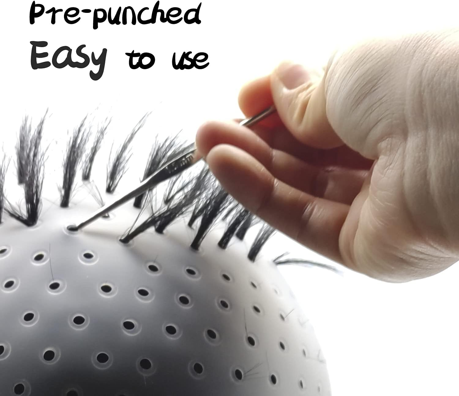 Holes Open Silicone Highlight Hair Cap Punched Hair Highlighting Cap Reusable Frosting Cap Highlights Caps for Hair Dyeing DIY Hair Color Salon Highlighting Cap with Hook Kit image number 1