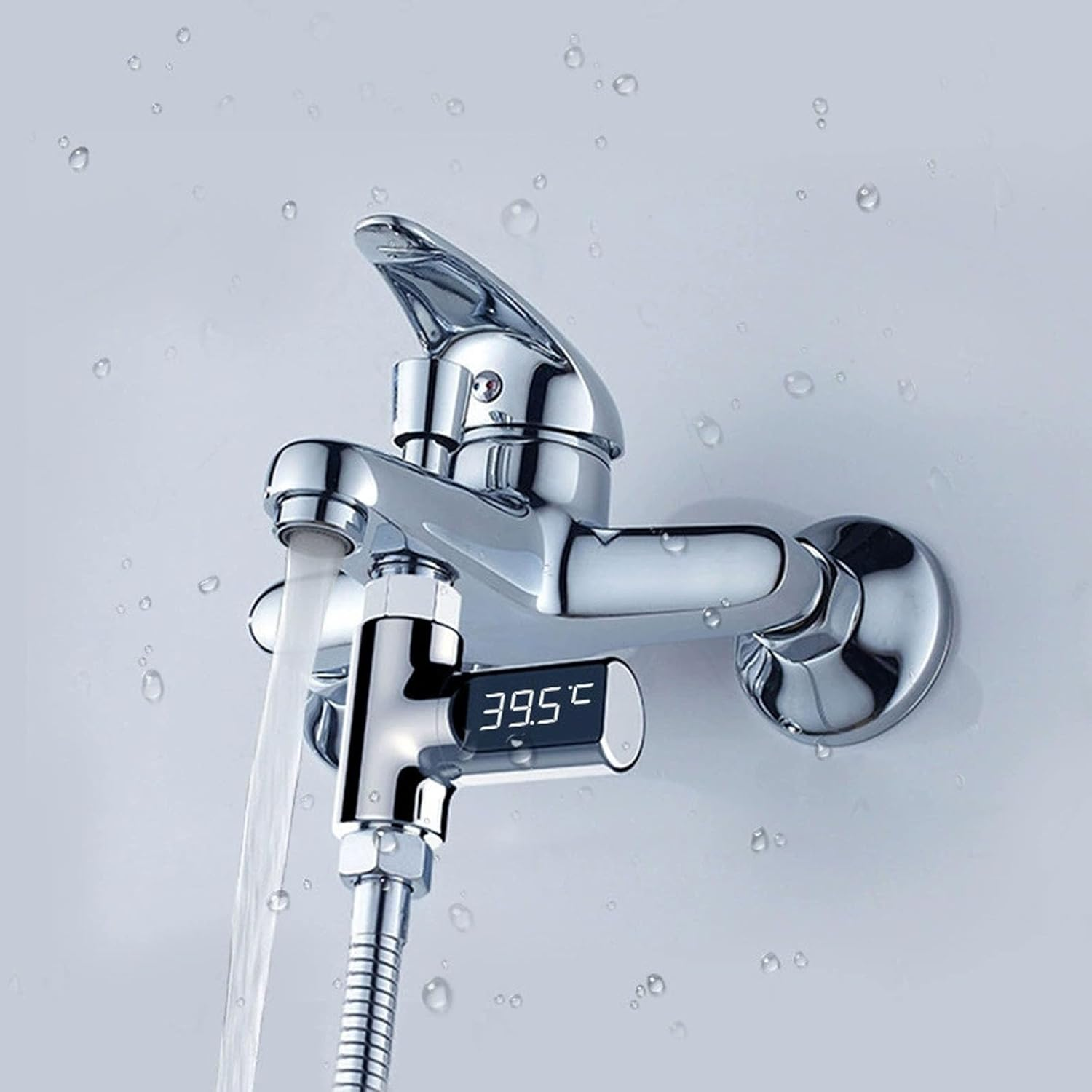 Water Temperature Meter Display Shower Home Water Flow Temperature Silver First Generation image number 5