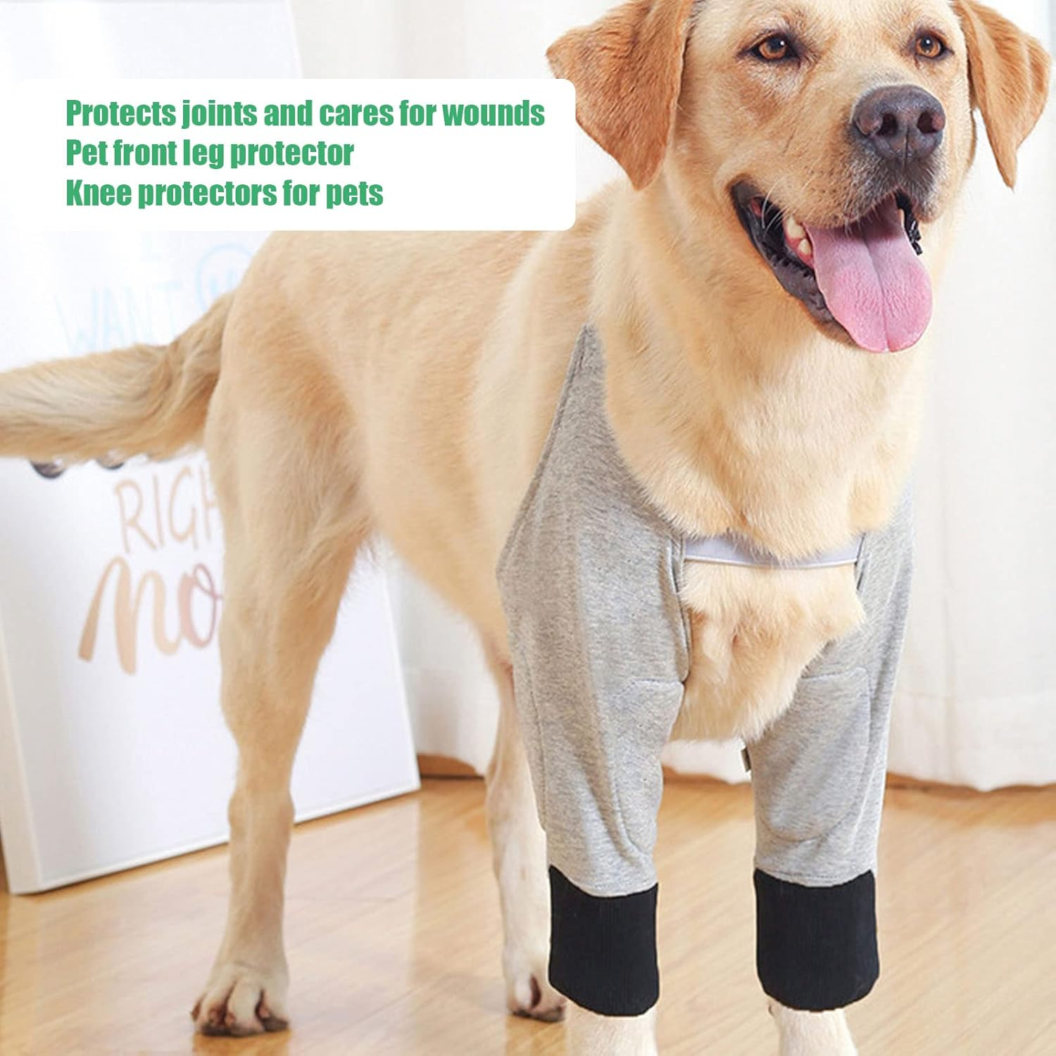 Dog Recovery Suit, Dog Elbow Protector, Adjustable Straps Dog Shoulder Brace, Joint Warming Breathable Dog Front Leg Sleeve for Dogs Puppy (L) image number 4