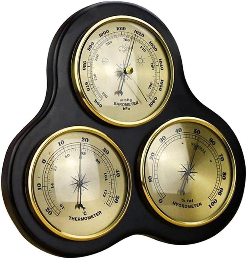 Baosity Wooden Thermometer, Hygrometer, Barometer Traditional Weather Station Indoor Outdoor image number 2