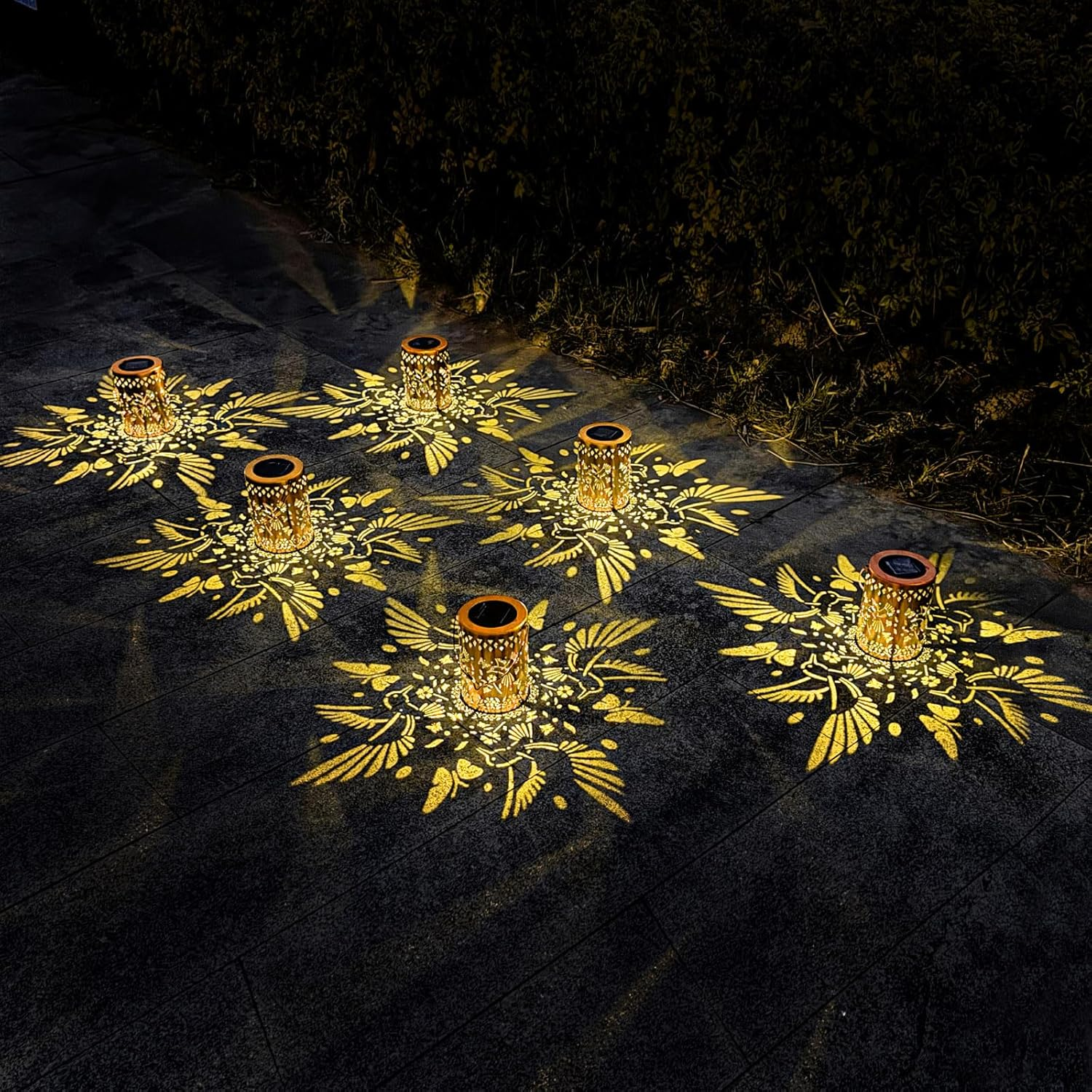 Solar Lanterns Outdoor Waterproof Hummingbird Garden Decor Lantern Birthday Gifts for Women Mom Grandma, Hanging Solar Lights Metal Solar Decoration outside for Yard, Patio, Backyard, Porch, 2 Pack image number 3