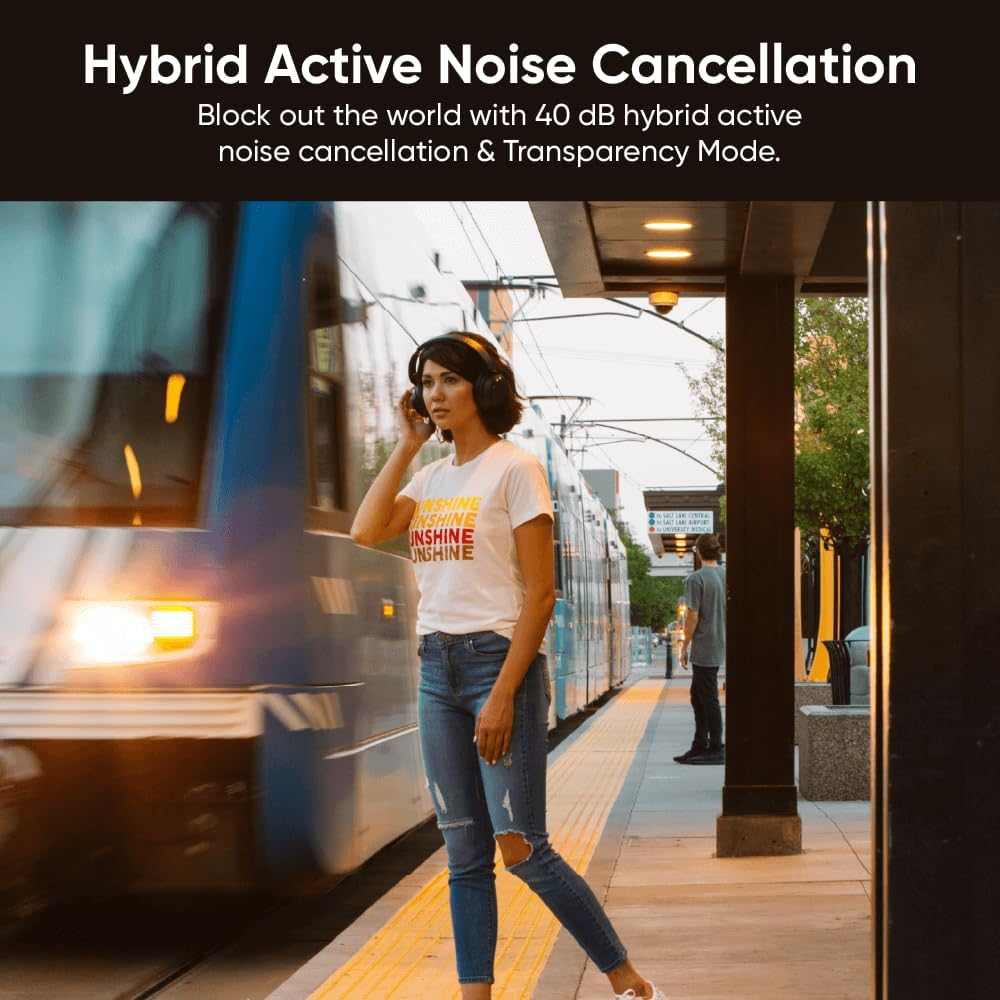 Wyze Headphones Noise Cancelling, Wireless over Ear Bluetooth Headphones with Mic, Headset with Microphone, Alexa Built-In, Hifi Sound, Transparency Mode for Travel Home Office, Custom EQ via Wyze App image number 6