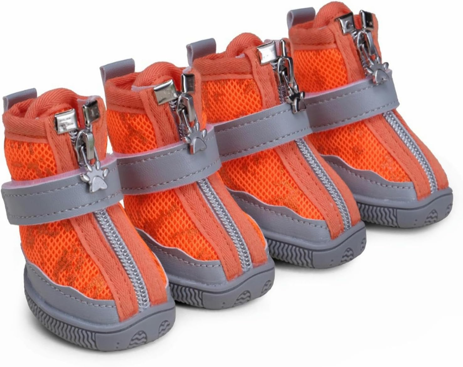 IUOUTG 4Pcs Dog Boots for Small Size Dogs Summer Hot Pavement Dog Shoes Mesh Outdoor Walking Puppy Shoes Dog Booties with Rubber Soles for Hiking image number 1