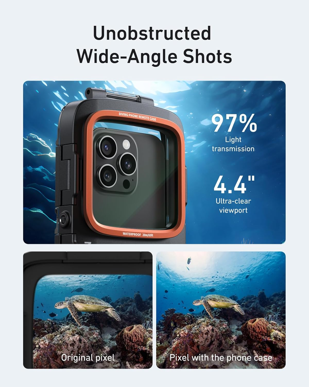 TELESIN Underwater Snorkeling Diving Phone Waterproof Case Universal Underwater Photo & Video Diving Housing Handle Grip for Iphone 17 16 15 14 13 12 11 Pro Max/Xs/X Samsung Galaxy and Most Phones image number 5