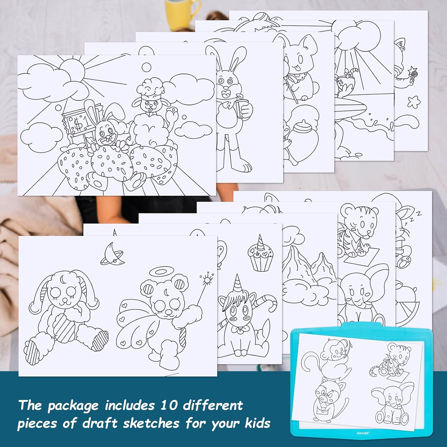 IMAGE A4 LED Artcraft Tracing Light Pad, Blue, 21X21X1Cm, ABS Material, Battery/Usb Powered, Light Box for Drawing, Sketching, Animation image number 6