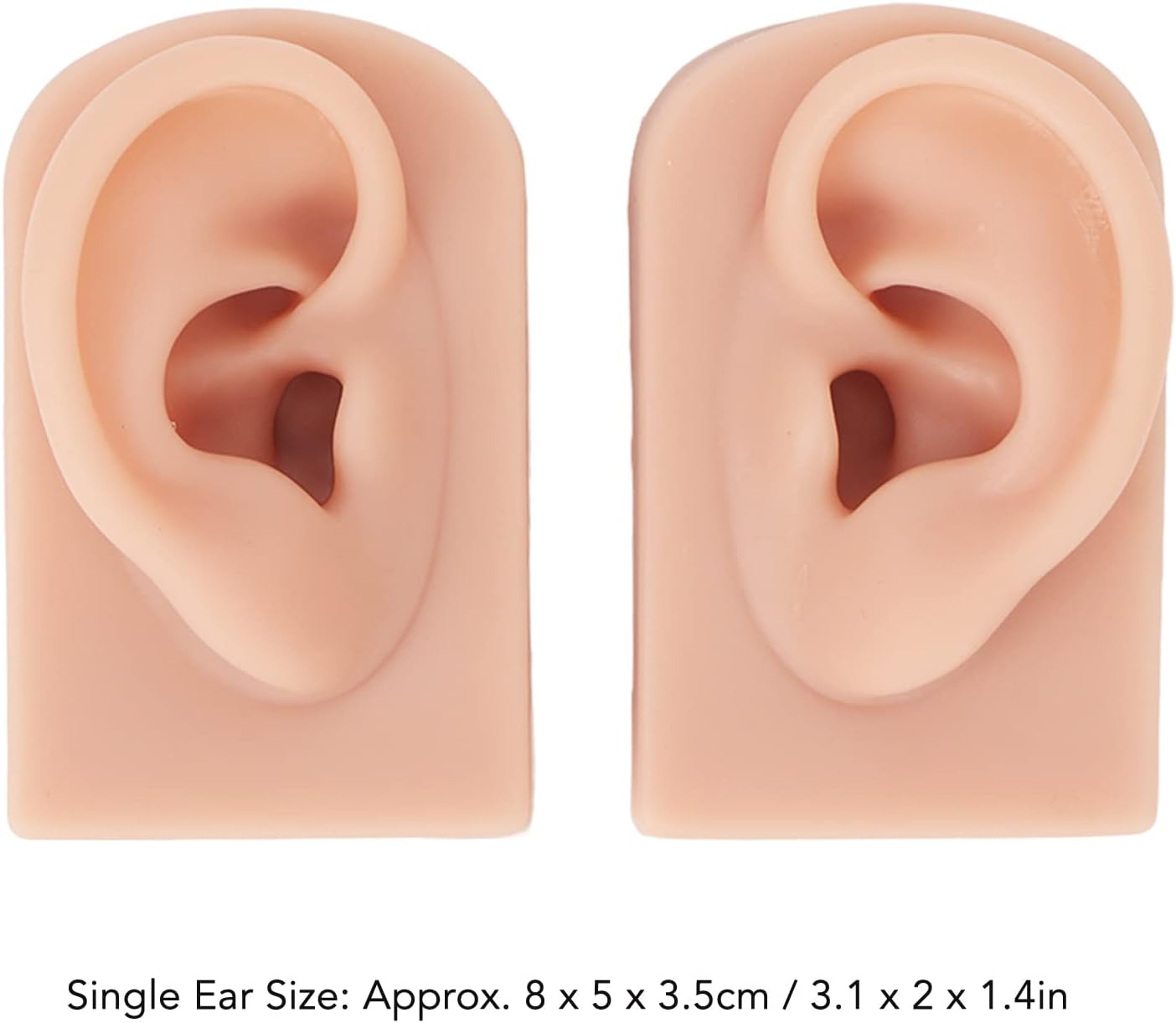 Silicone Ear Model, Left and Right Soft Flexible Model Fake Ear Piercing Practice, Human Ear Model, Realistic Silicone Ear for Jewelry Display, Acupuncture, Teaching (#2) - 2 image number 4