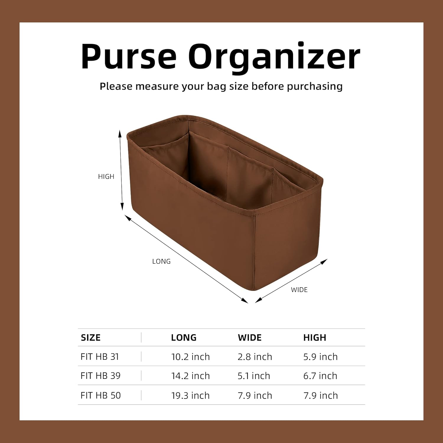 DGAZ Silk Purse Organizer Insert for Hermes Herbag 31/39/50 Bags, Luxury Handbag & Tote Organiser, Simplicity Bag Insert（Gold,Herbag31） image number 6