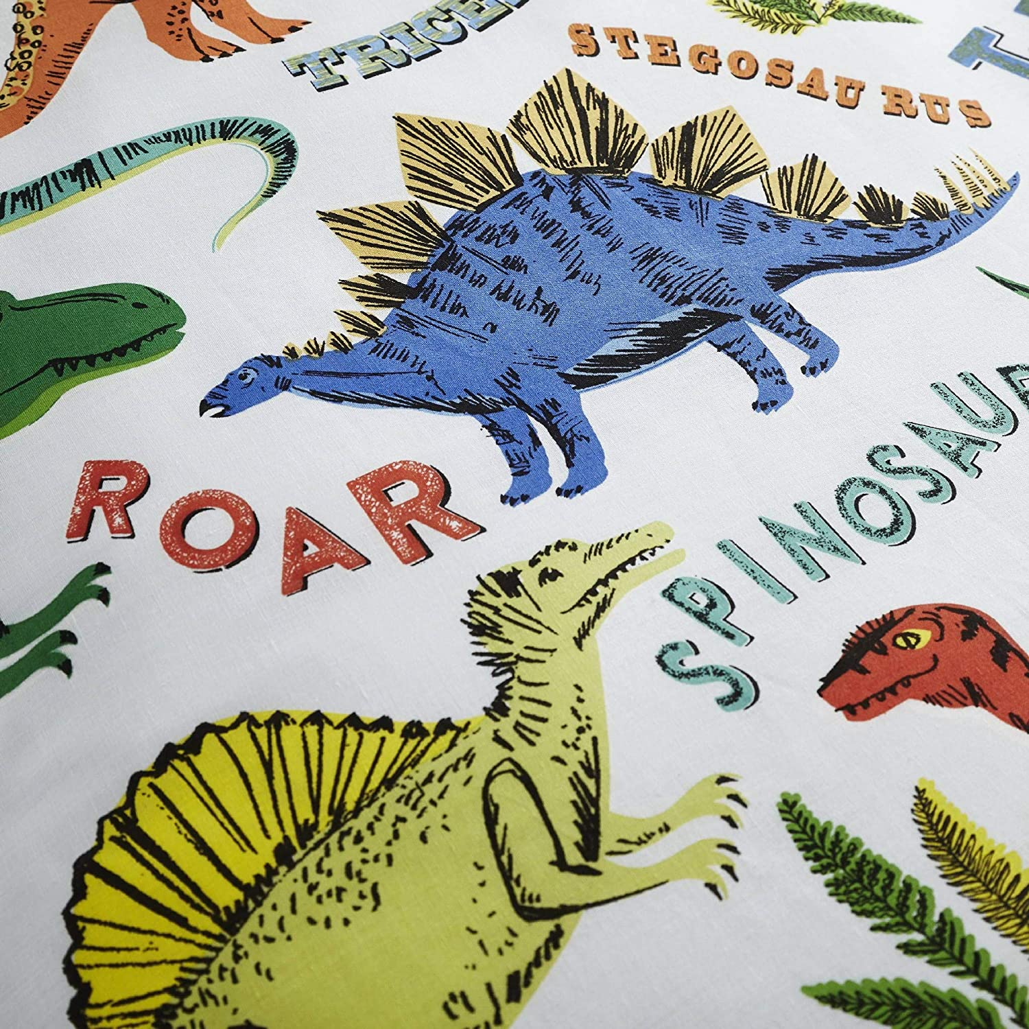 Childrens Boys Girls Dinosaur Park Jurassic T-Rex Dino Green Reversible UK Double/Au Full Bedding Duvet Cover Set image number 1