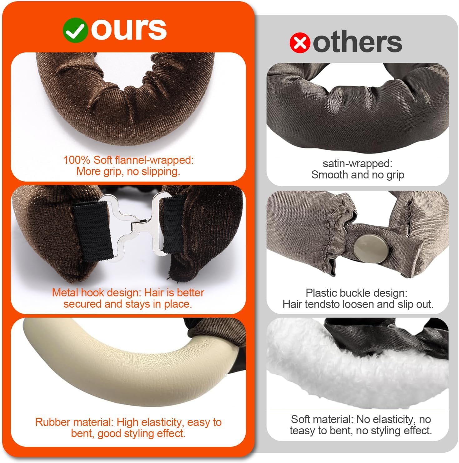 Jumbo Heatless Hair Curlers for Long Hair,H HOME-MART Overnight Wavy Hair Curlers Blowout Rods Heatless Curls Curling Headband No Heat Hair Rollers for Long Hair Volume Blow Out Women (Pink with Silk Head Scarf, One Size) image number 5