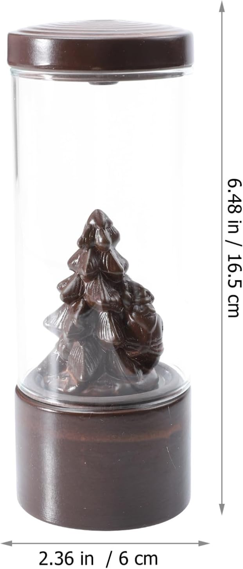 Amosfun Xmas Tree Design Ceramic Incense Burner Glass Cover Backflow Censer Xmas Party Decor Adorn