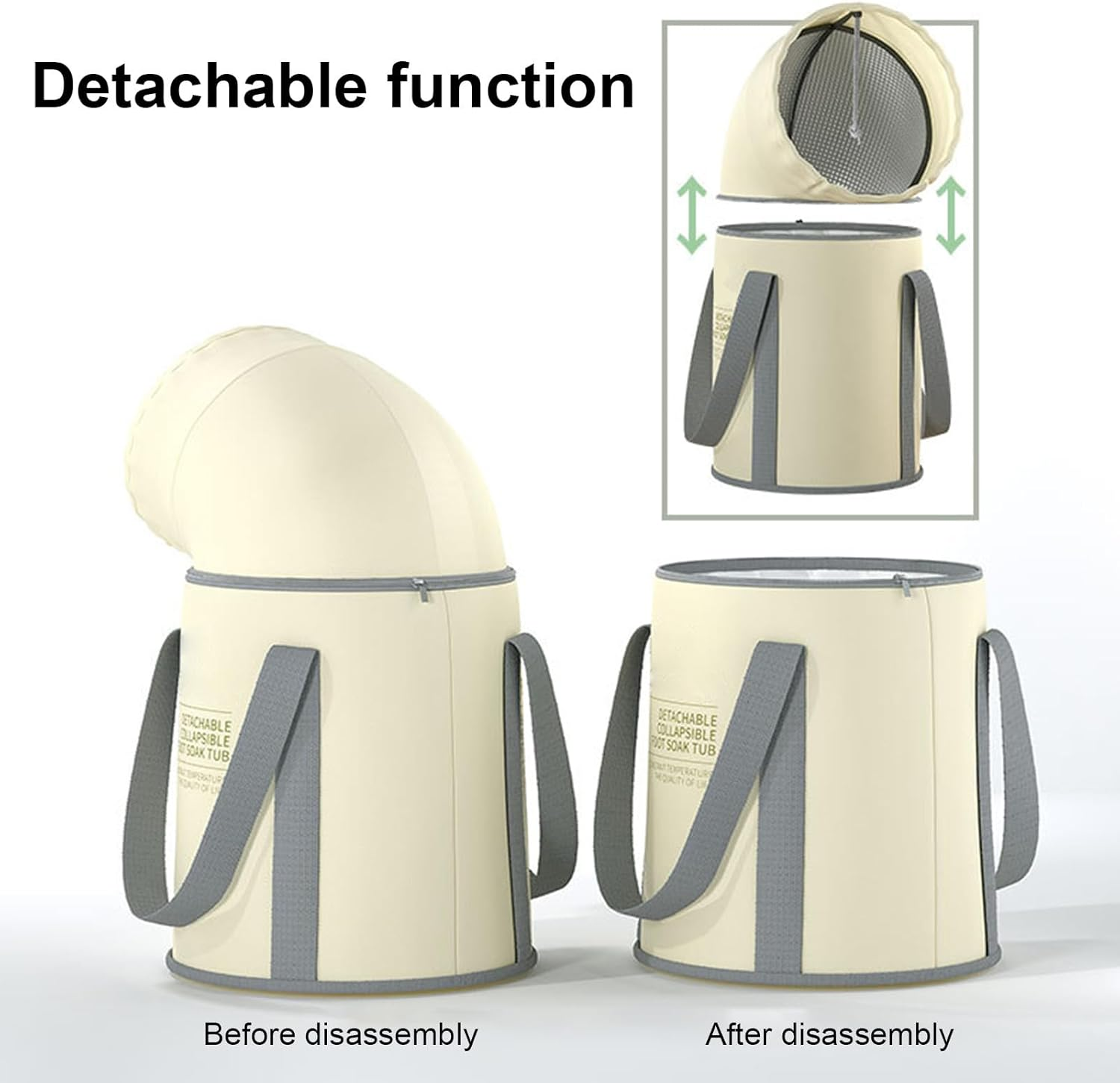 Foot Soaking Bucket,Foldable Foot Bath Basin - Foot Bucket Foot Wash Basin Bag Foot Tub with Handle, Portable Foot Soak for Camping, Laundry, Travel Hotplus image number 3