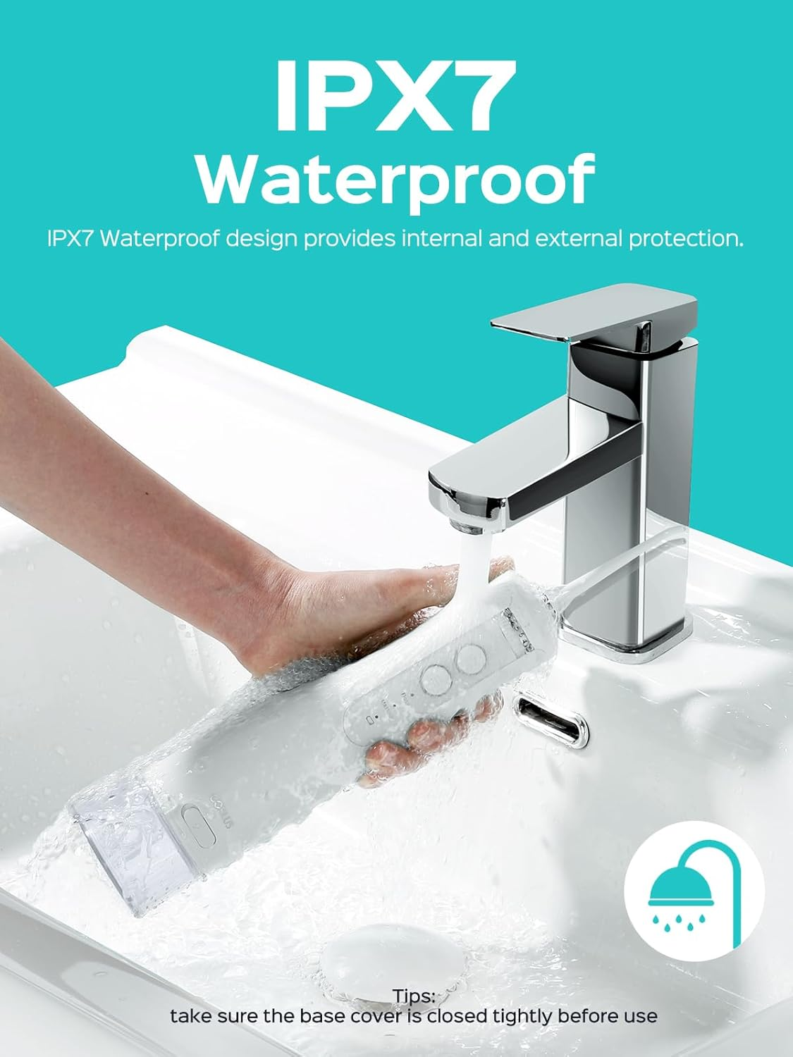 COSLUS Cordless Water Flosser for Teeth: 10 Pressure Settings Water Dental Pick for Orthodontic, Braces, Sensitive Gums, 5 Tips for Multiple Users, Rechargeable for Travel, Bpa-Free, White, E40(WFP14) image number 6