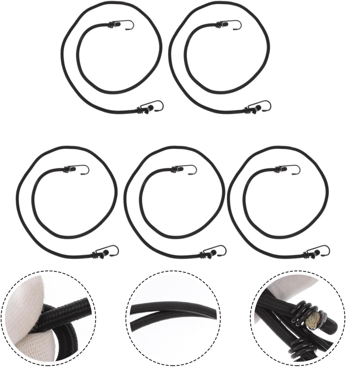 OSALADI 5Pcs Bicycle Luggage Straps Binding Belt Elastic Cord for Luggage Tightening Rope Hook Cycling Accessories image number 6