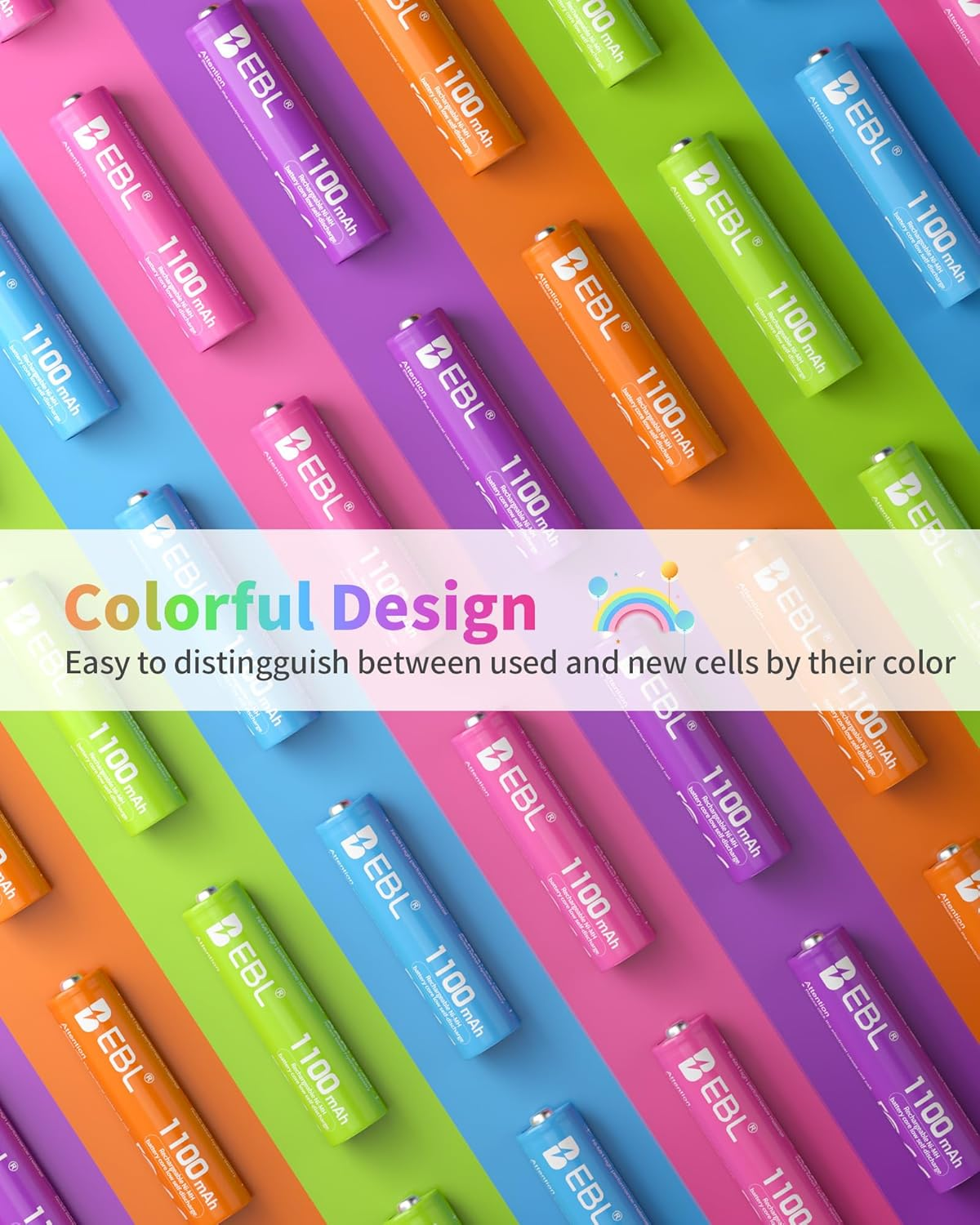 EBL Rechargeable AAA Batteries 1.2V Nimh Pre-Charged Triple a Battery 1100Mah New Retail Package - 10 Count image number 5